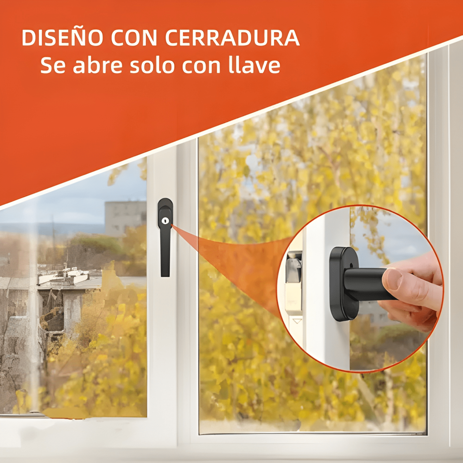 Manilla aluminio con cerradura llave y seguro ventanas 4u-4