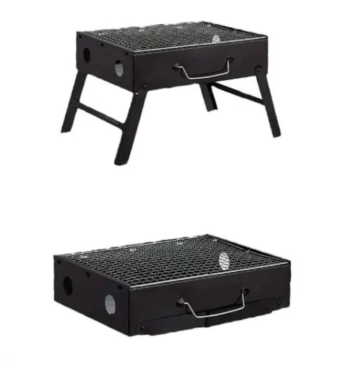 Parrilla Portátil Barbacoa Asado Grill Plegable Negra Carbon-6