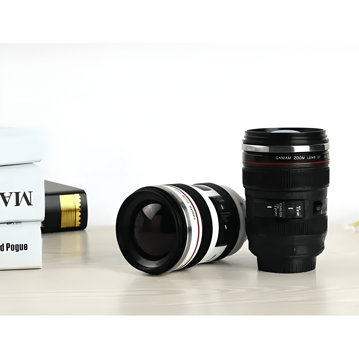 Tazón taza cafe mug tipo lente camara fotografica aluminio-2