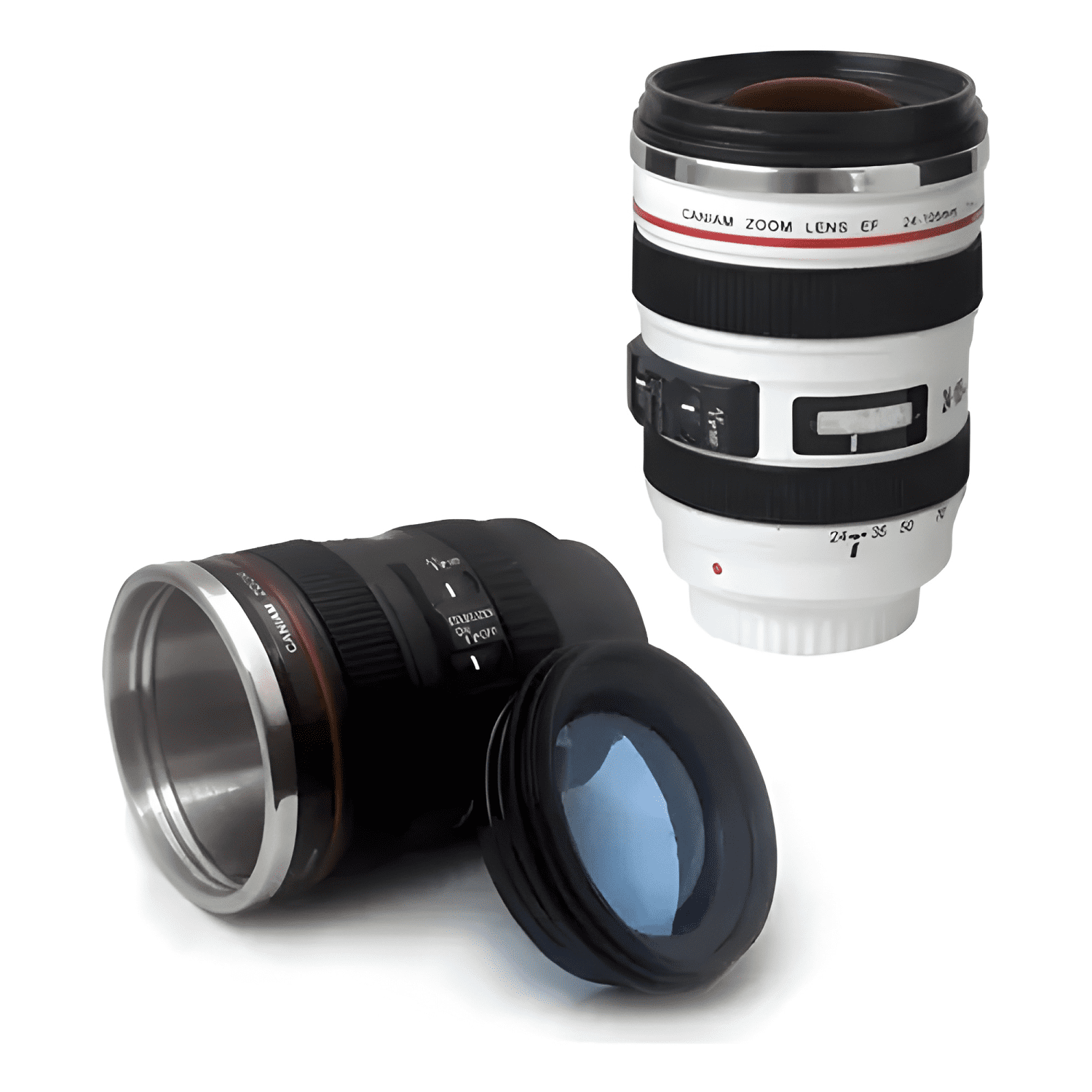 Tazón taza cafe mug tipo lente camara fotografica aluminio-3