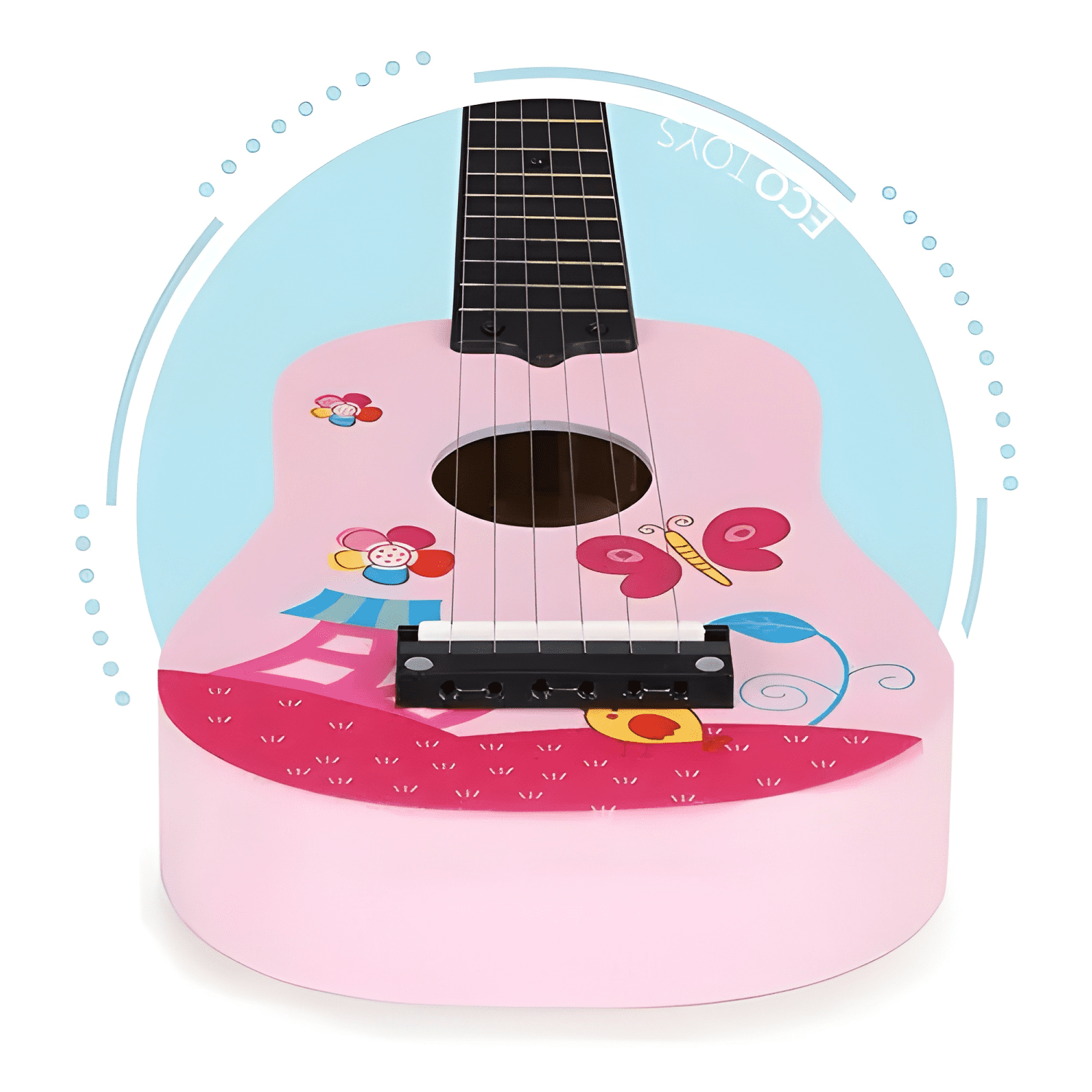 Guitarra didáctica de madera juguete instrumental para niños-2