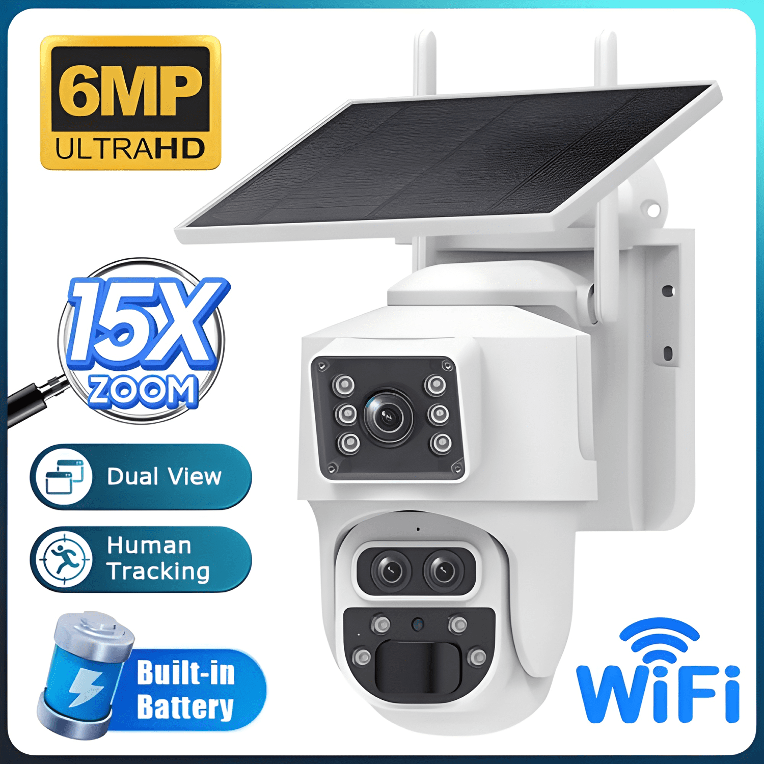 Cámara de Vigilancia PTZ Jerzou Solar Wifi Exterior 6MP-4