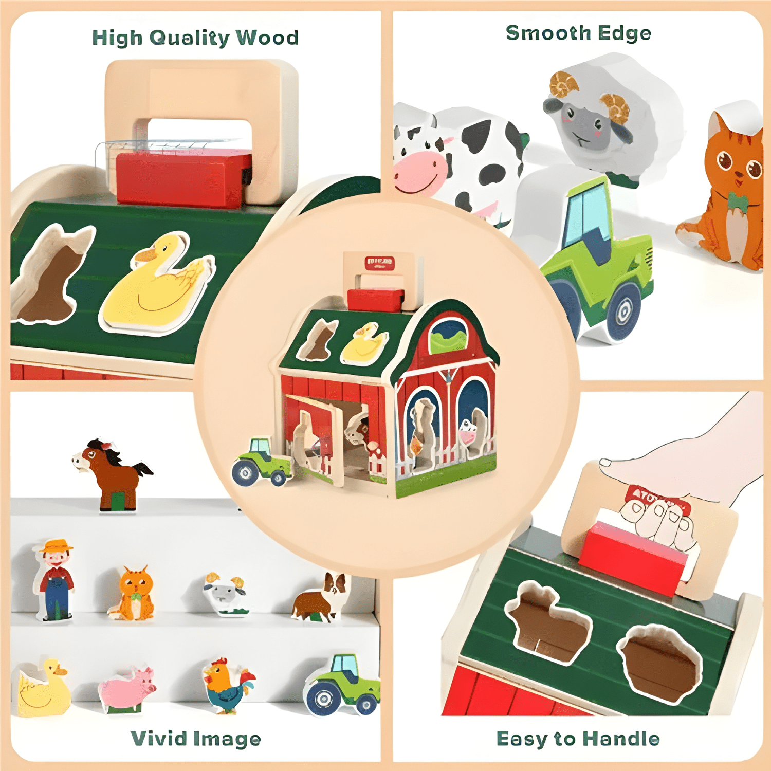 Juguete granja animales de madera didáctico niños #2-2