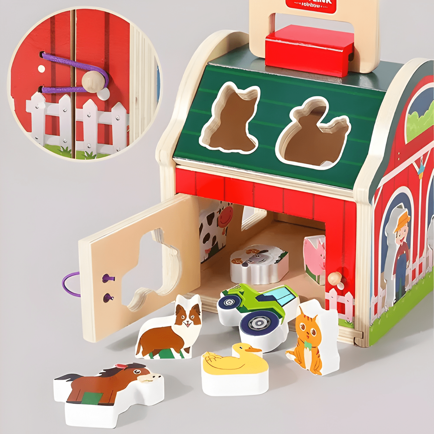 Juguete granja animales de madera didáctico niños #2-4