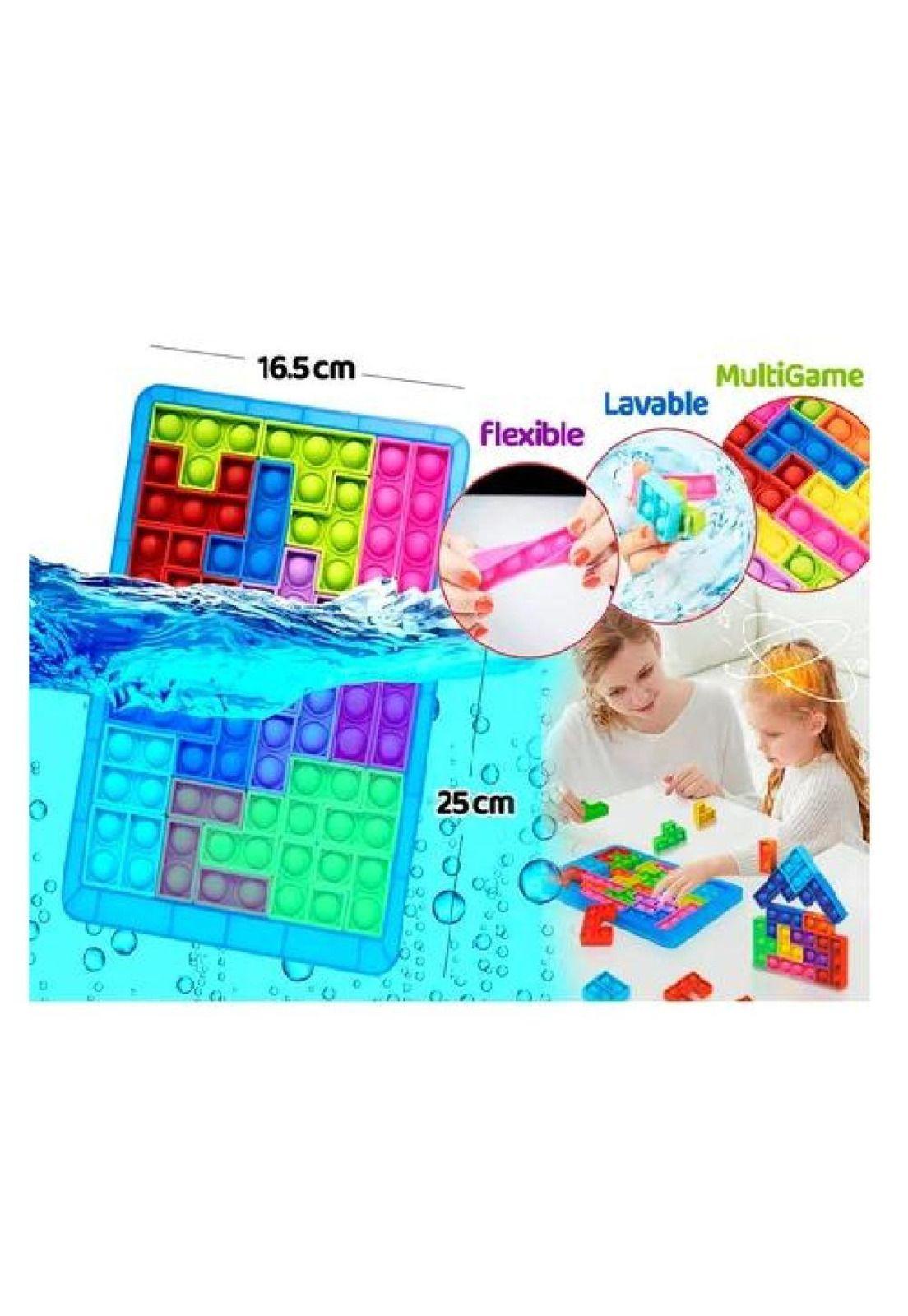 Juego Pop It rompecabeza burbujas bloques Tetris puzzle, azul-2