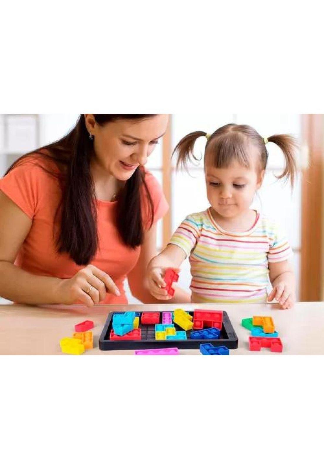 Juego Pop It rompecabeza burbujas bloques Tetris puzzle, azul-3