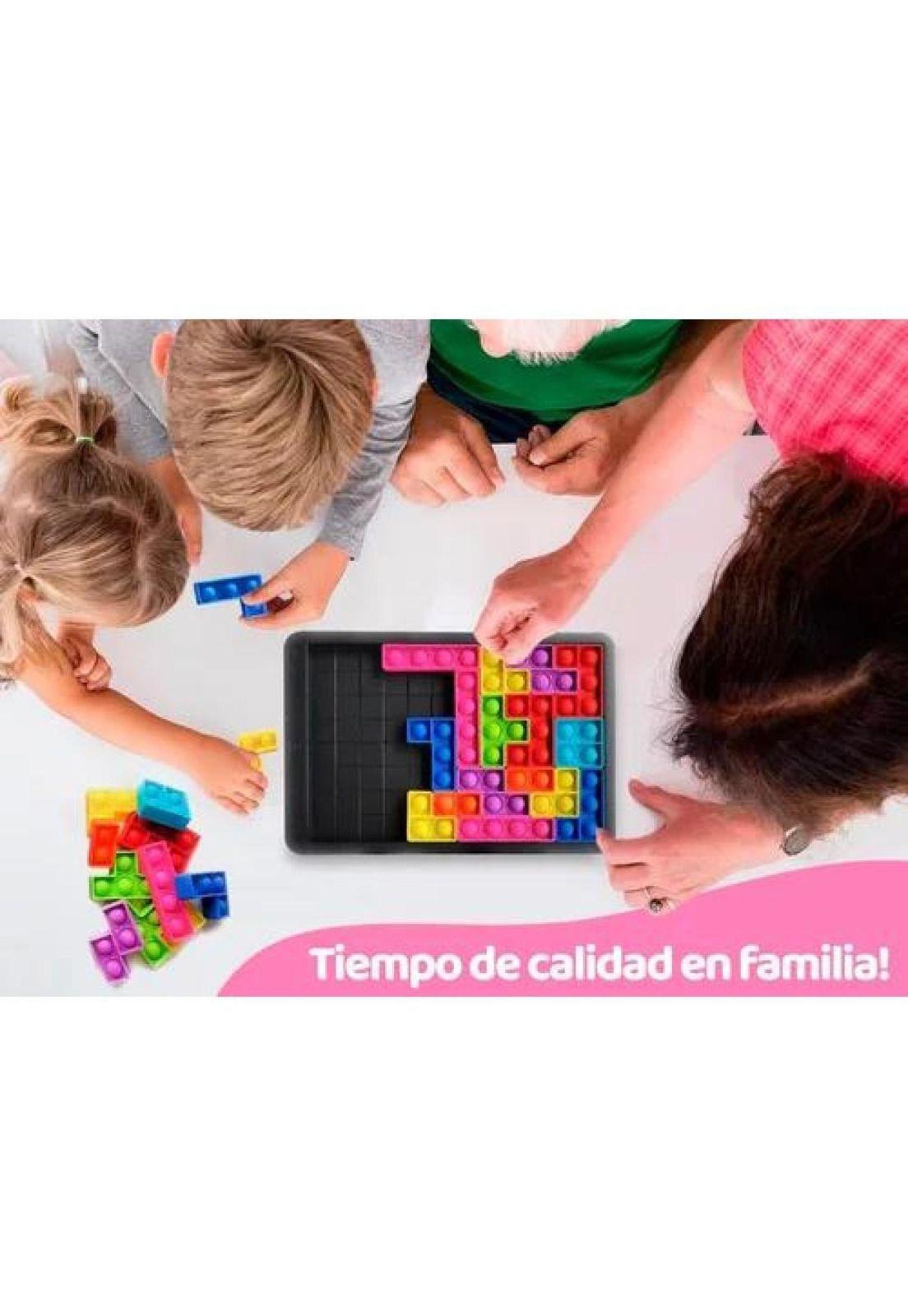 Juego Pop It rompecabeza burbujas bloques Tetris puzzle, azul-4