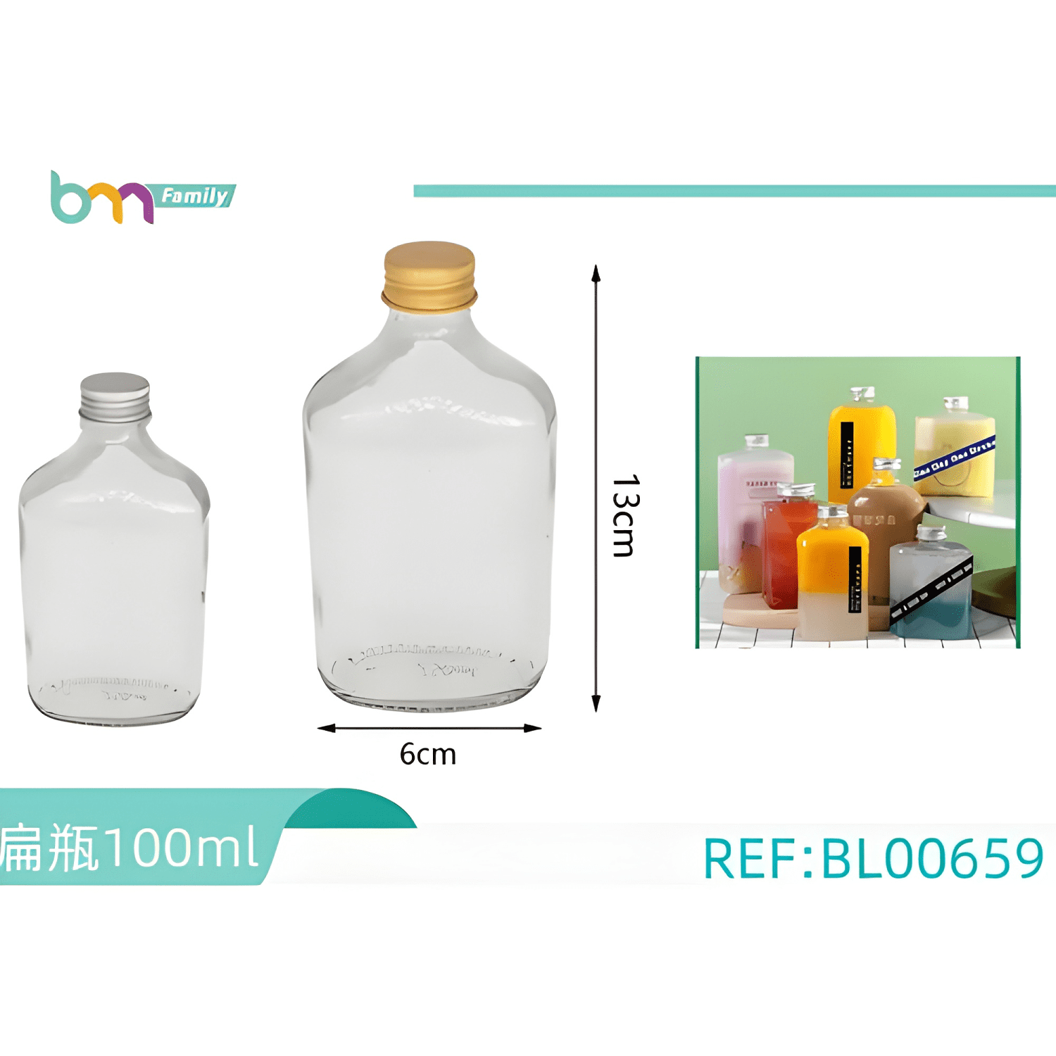 Pack 12 frascos vidrio botella 100 ml, varios colores-4