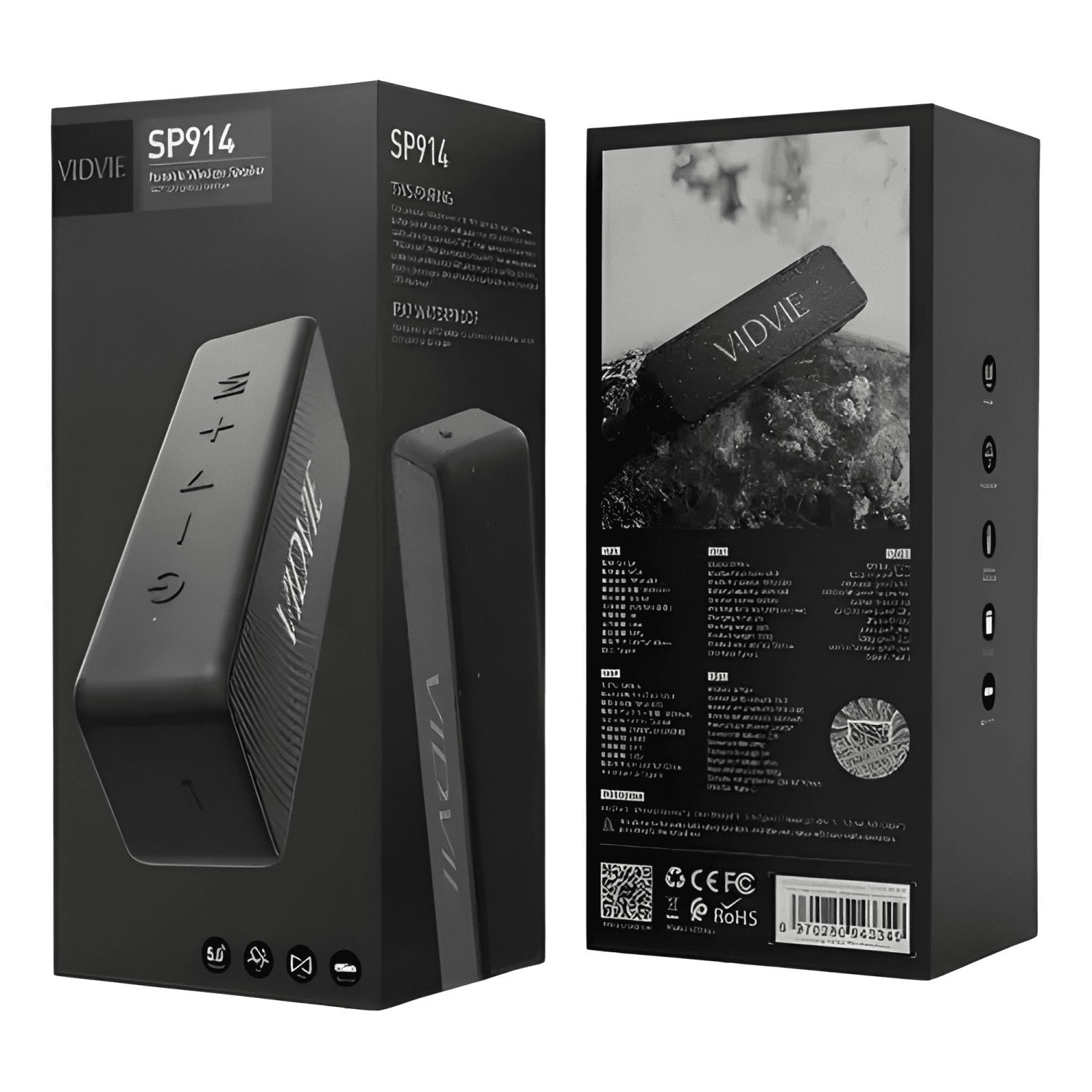 Parlante sp914 portátil con bluetooth waterproof Negro-2