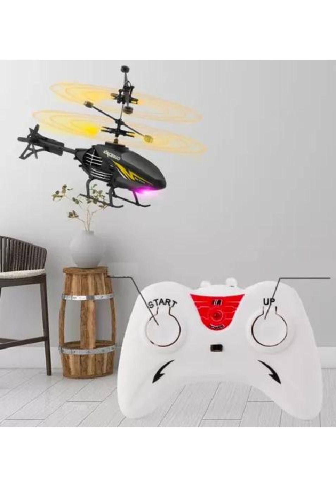 Helicóptero volador mini dron control remoto amarillo-3