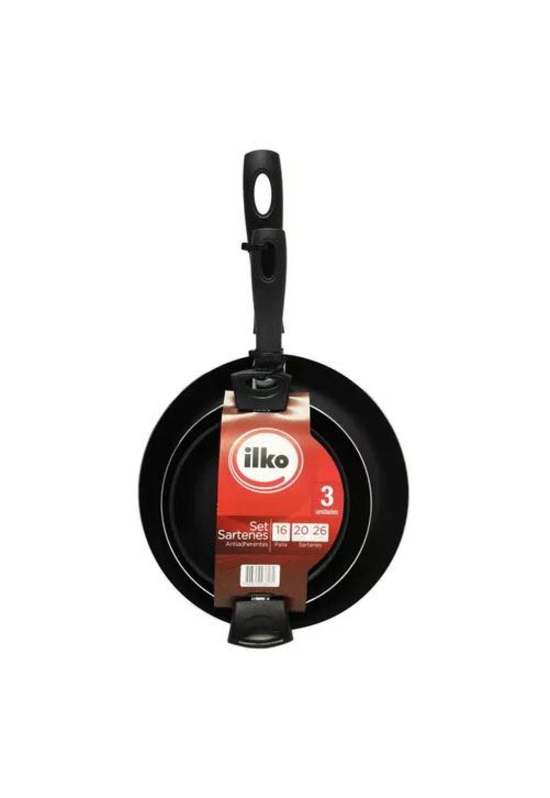 Pack de sartenes de 20 + 26 cm y paila, antiadherente, Redblue Ilko-6