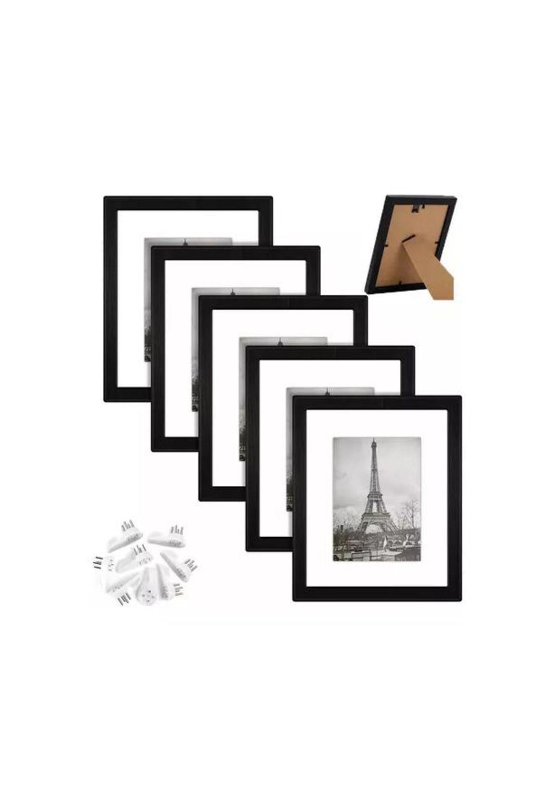 Pack de 5 Marcos para Foto Portarretrato A4 Cuadro Negro-1
