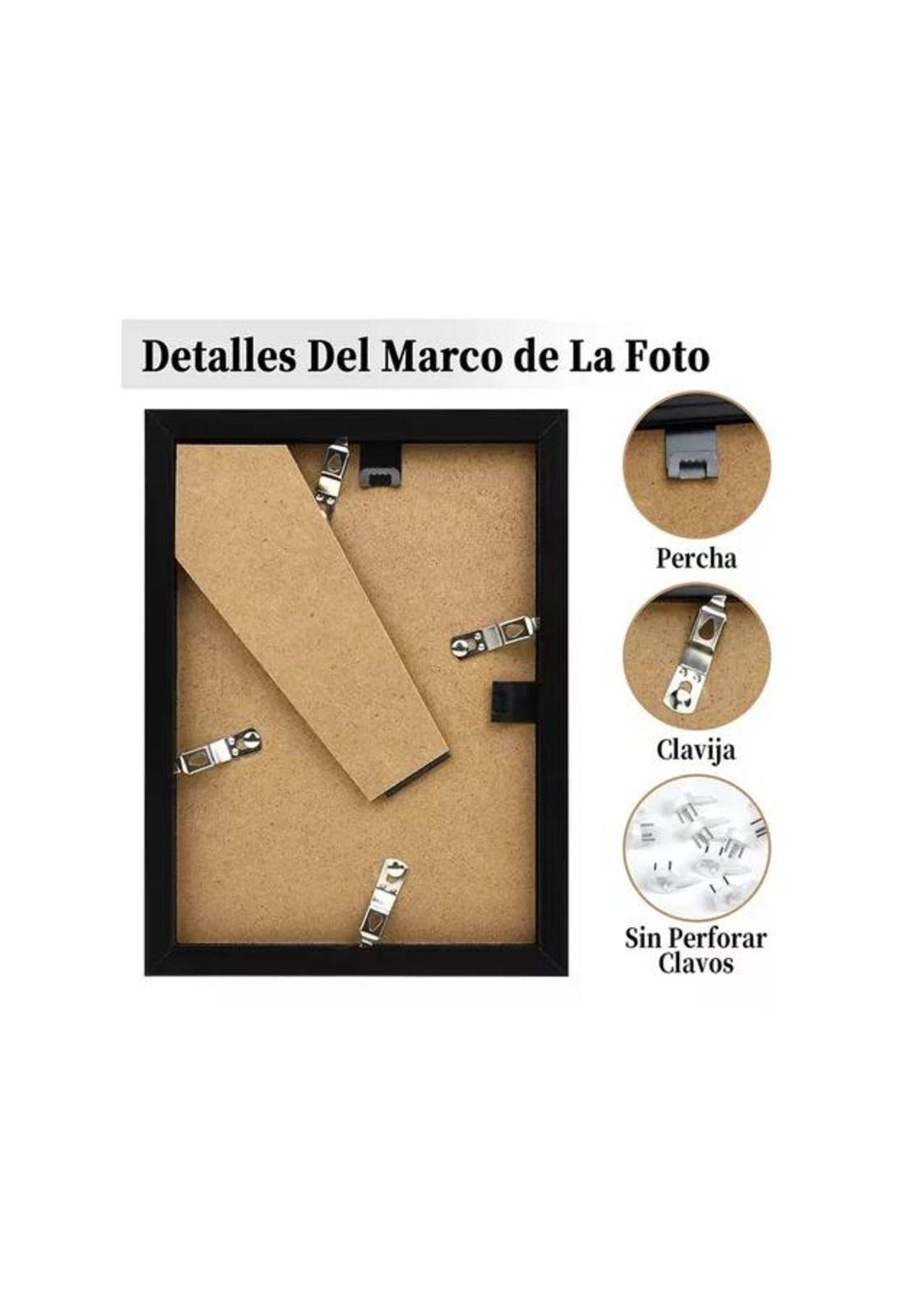 Pack de 5 Marcos para Foto Portarretrato A4 Cuadro Negro-2