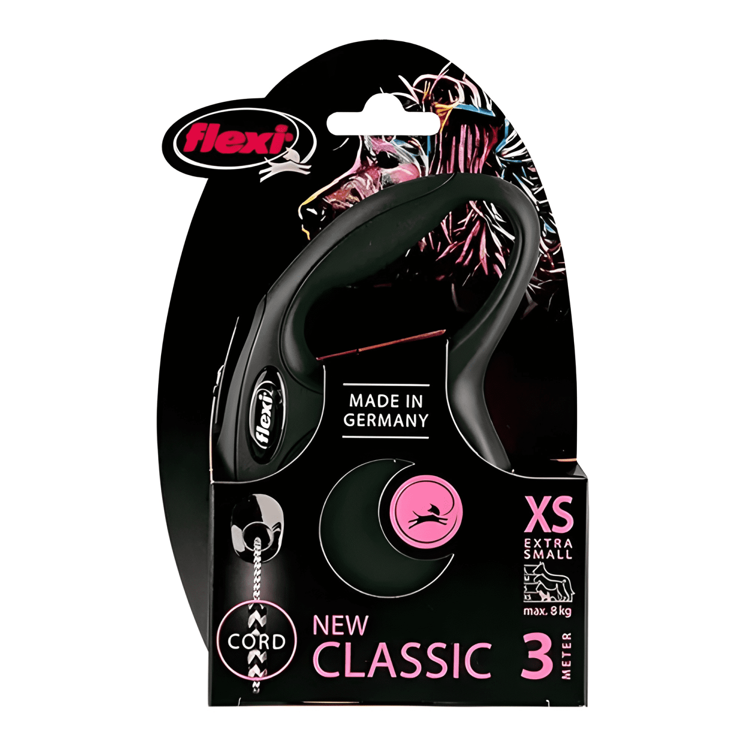 Correa retráctil 3 mts flexi new classic XS Negro-2