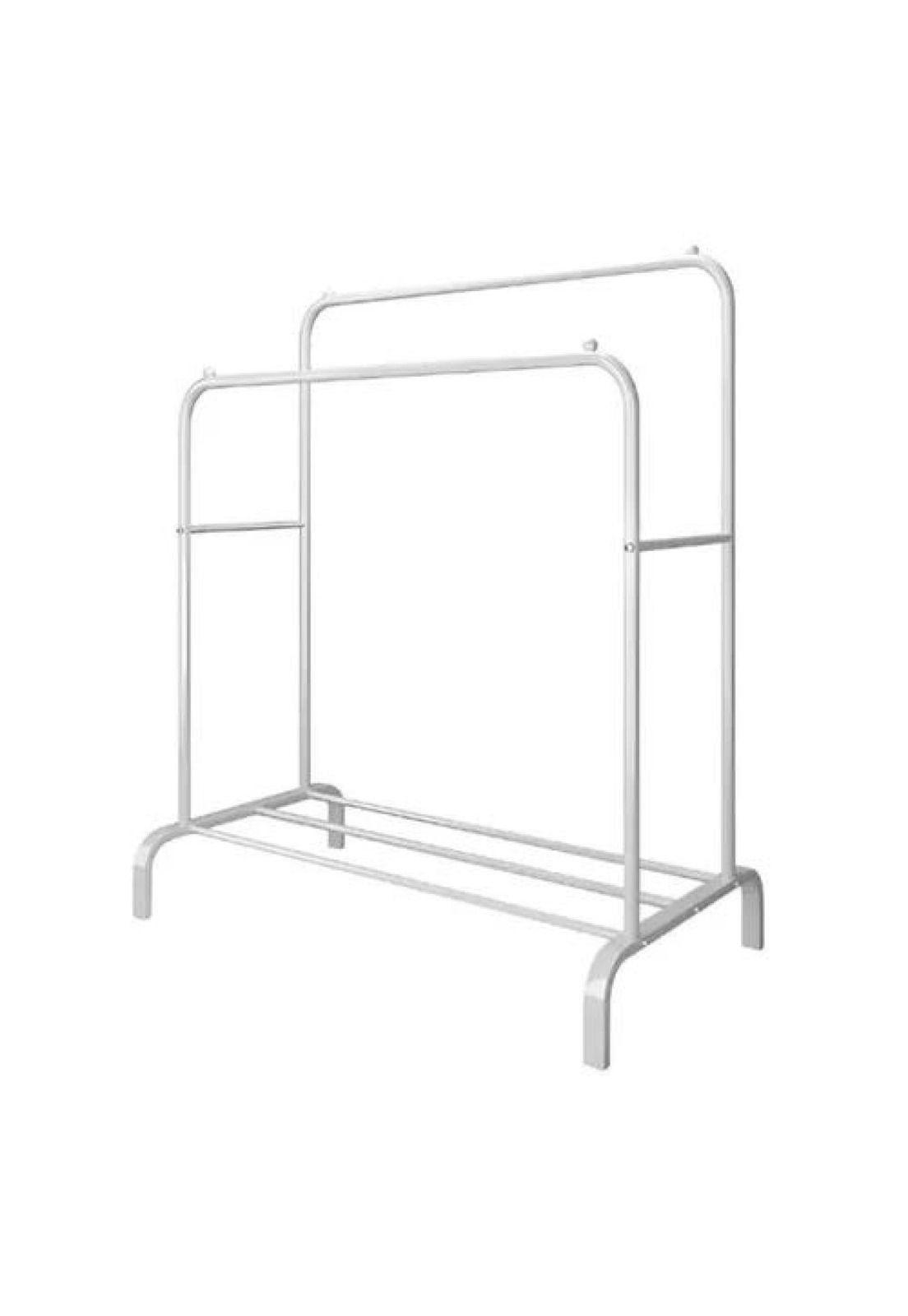 Perchero armable metálico para ropa doble blanco-1