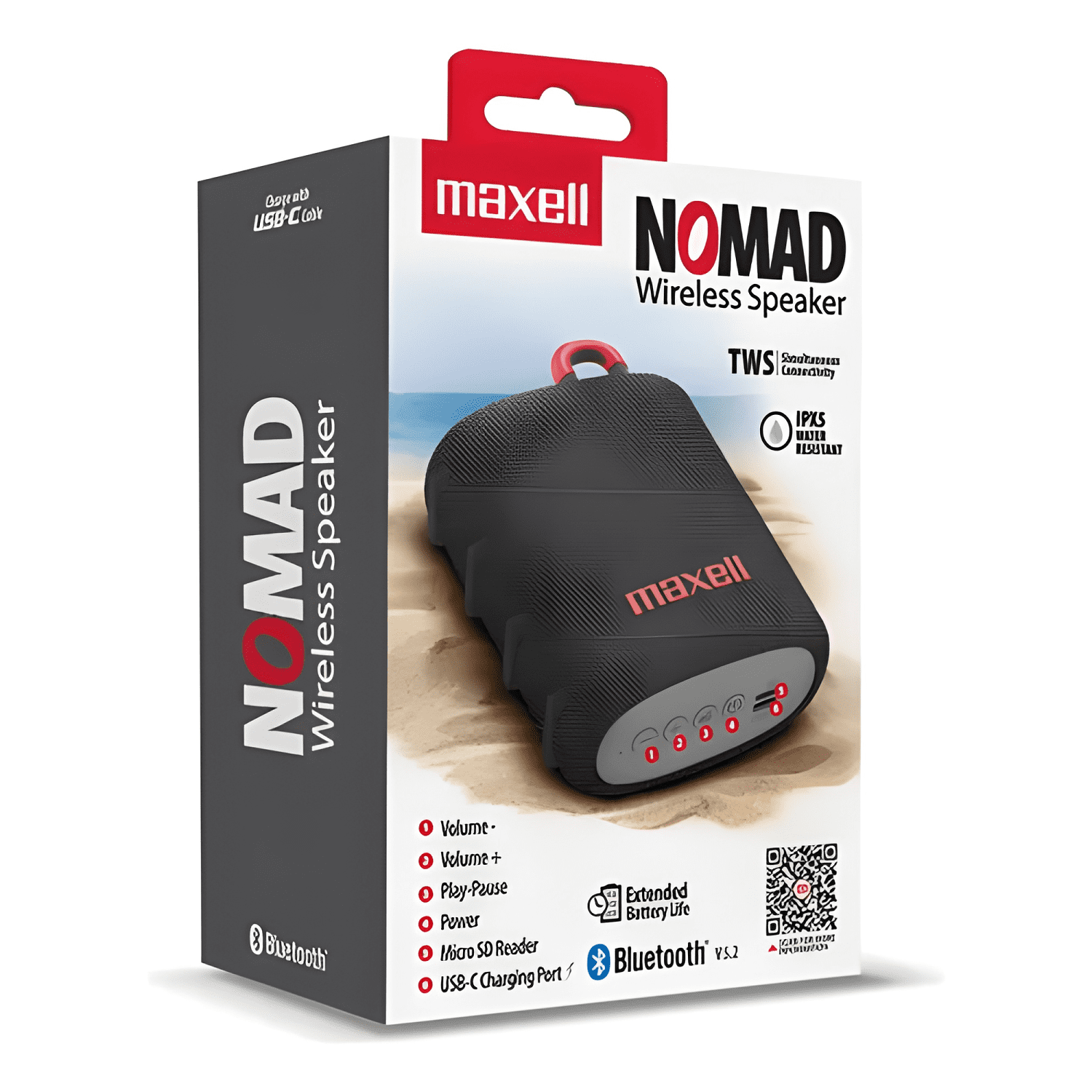Parlante bluetooth portátil nomad tws 15 hr ipx5 Gris-2