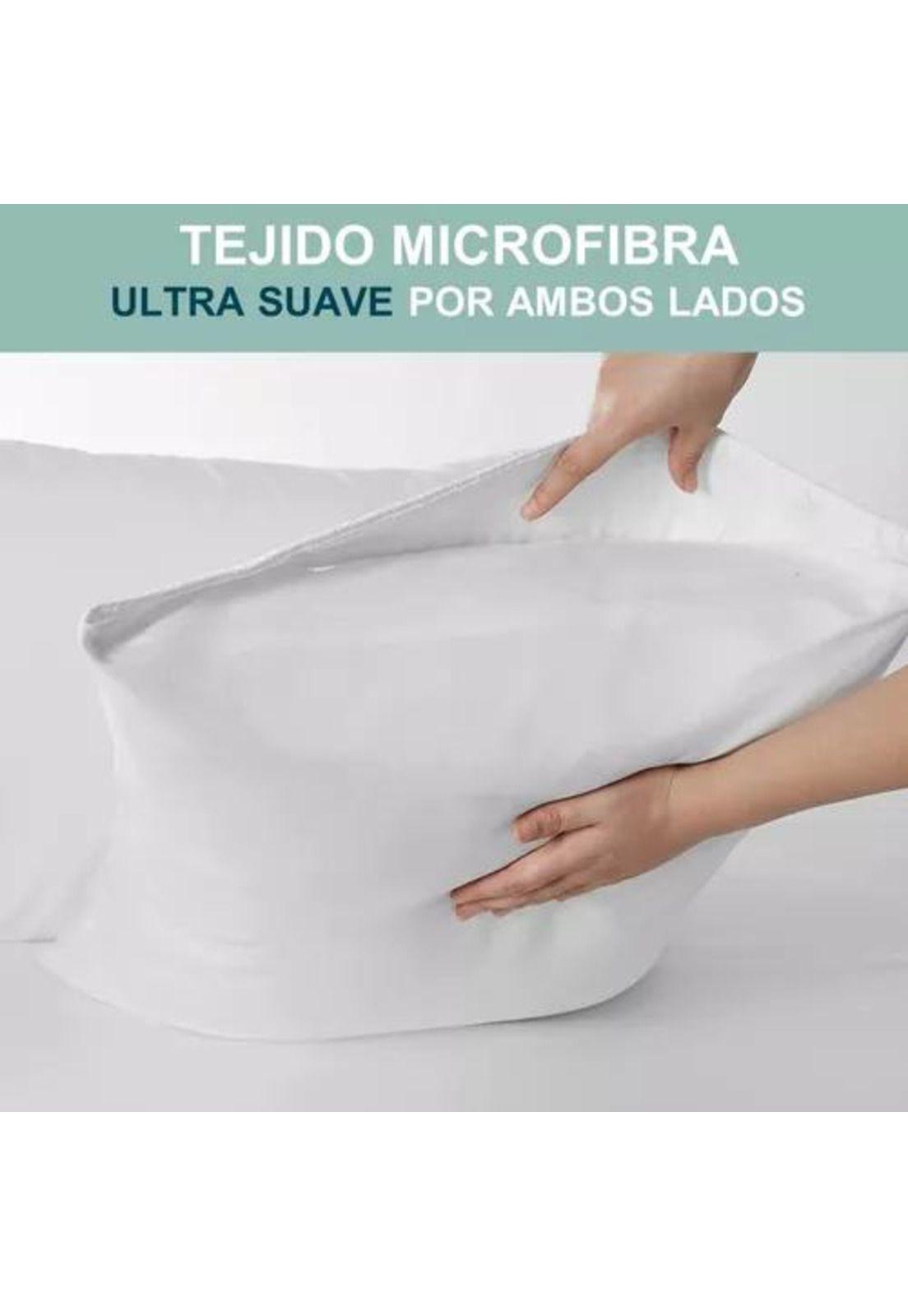 Sábanas 300 hilos, 1.5 plazas + funda almohada, color blanco-4