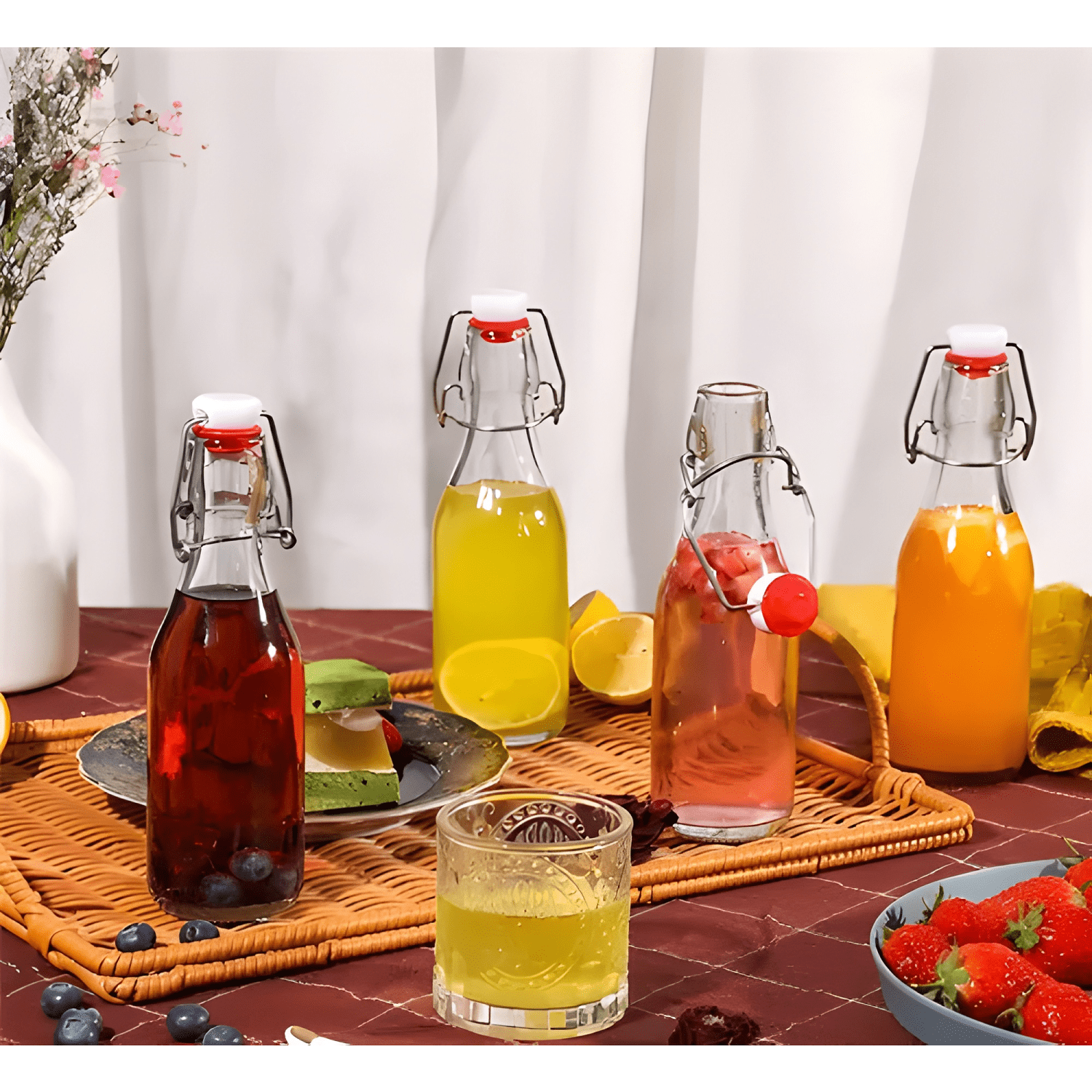 Frasco vidrio hermético vinagra o leche 250 ml, blanco-3