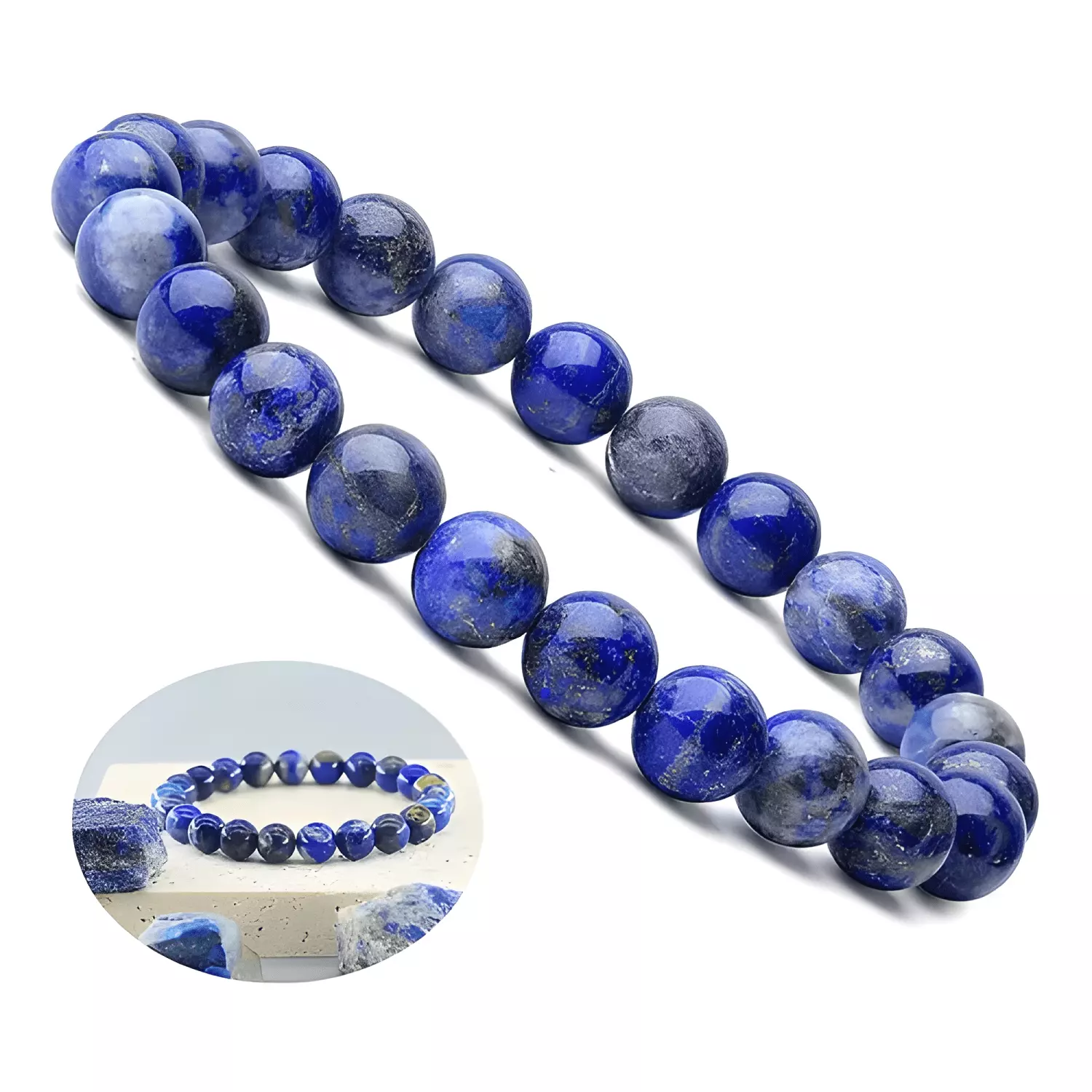 Pulsera lapislazuli original piedra sabiduría #10-0