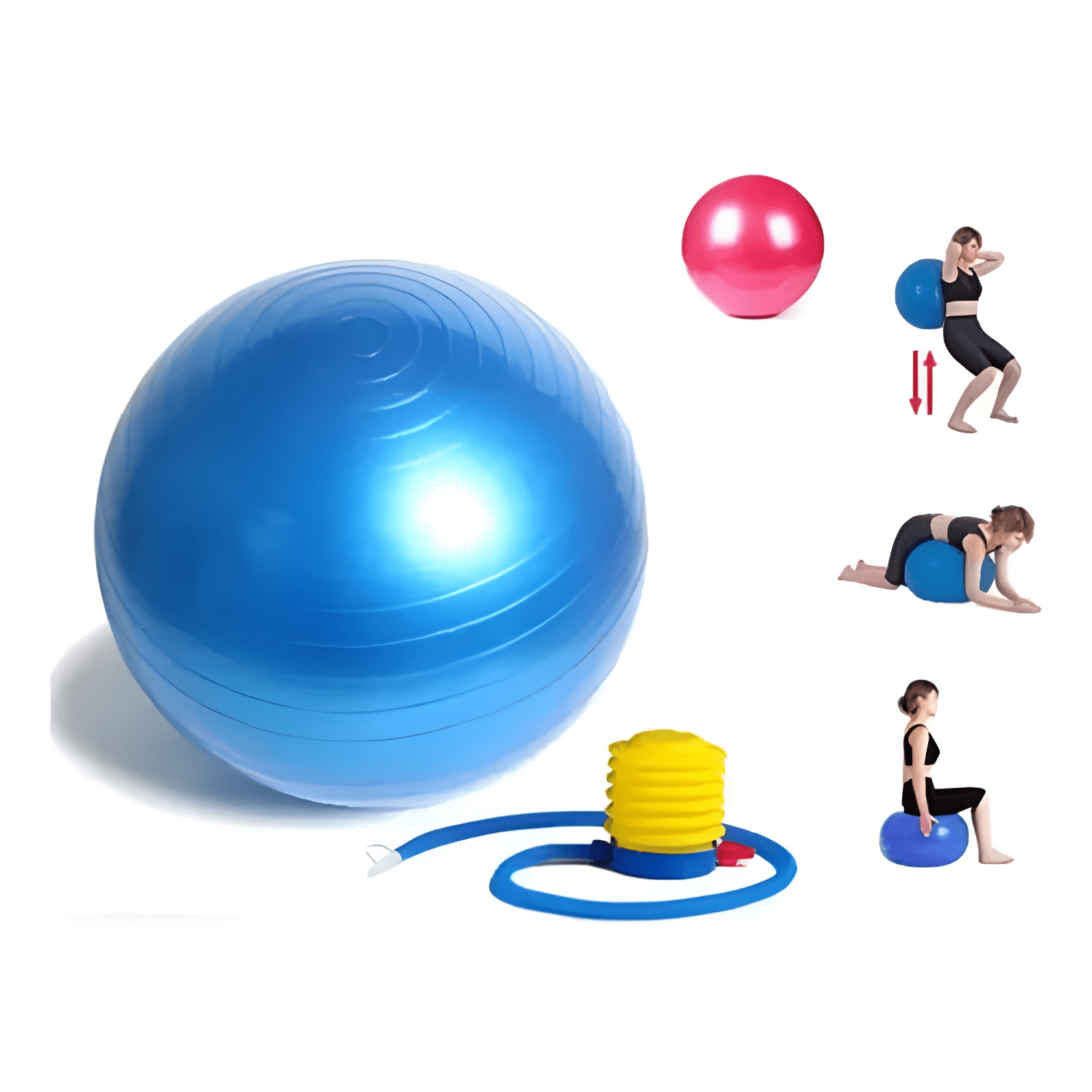 Pelota pilates 75cm + inflador + caja-2