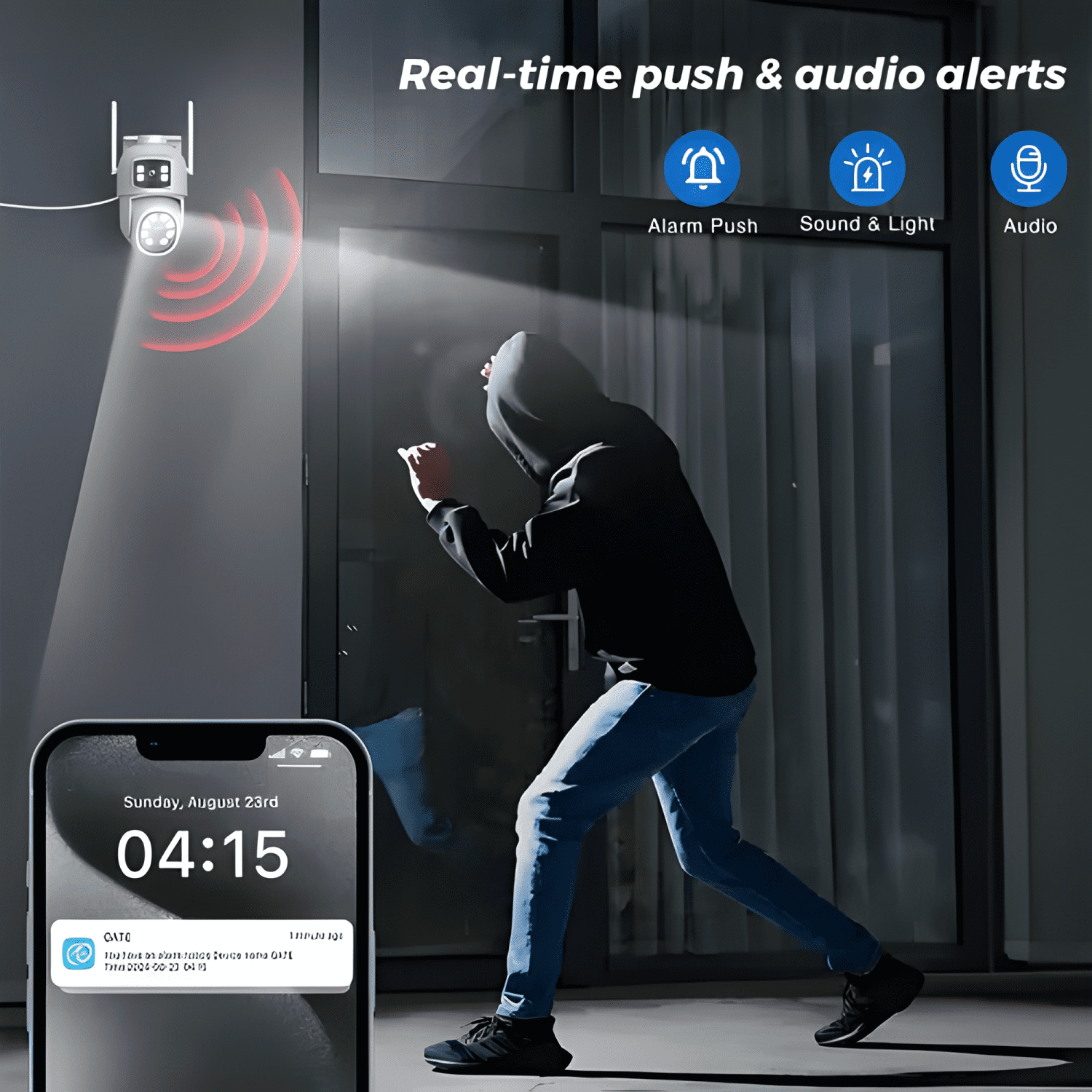 Cámara de Vigilancia Anberx Wireless 8mp Full Hd con Blanco-3