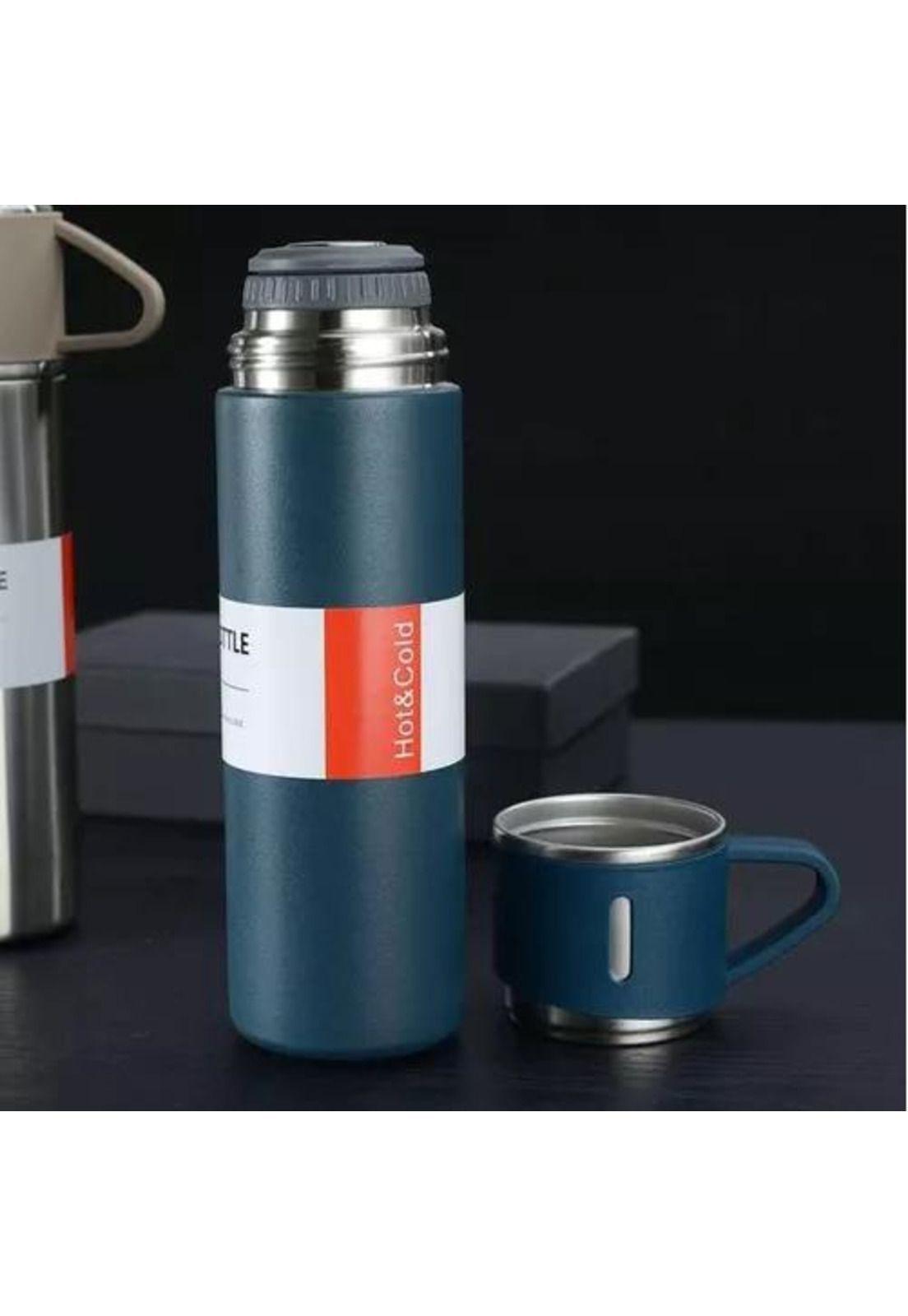 Kit de Termos de Acero Inoxidable - 3 Tazas para Café, Té y Agua, Color Azul-6