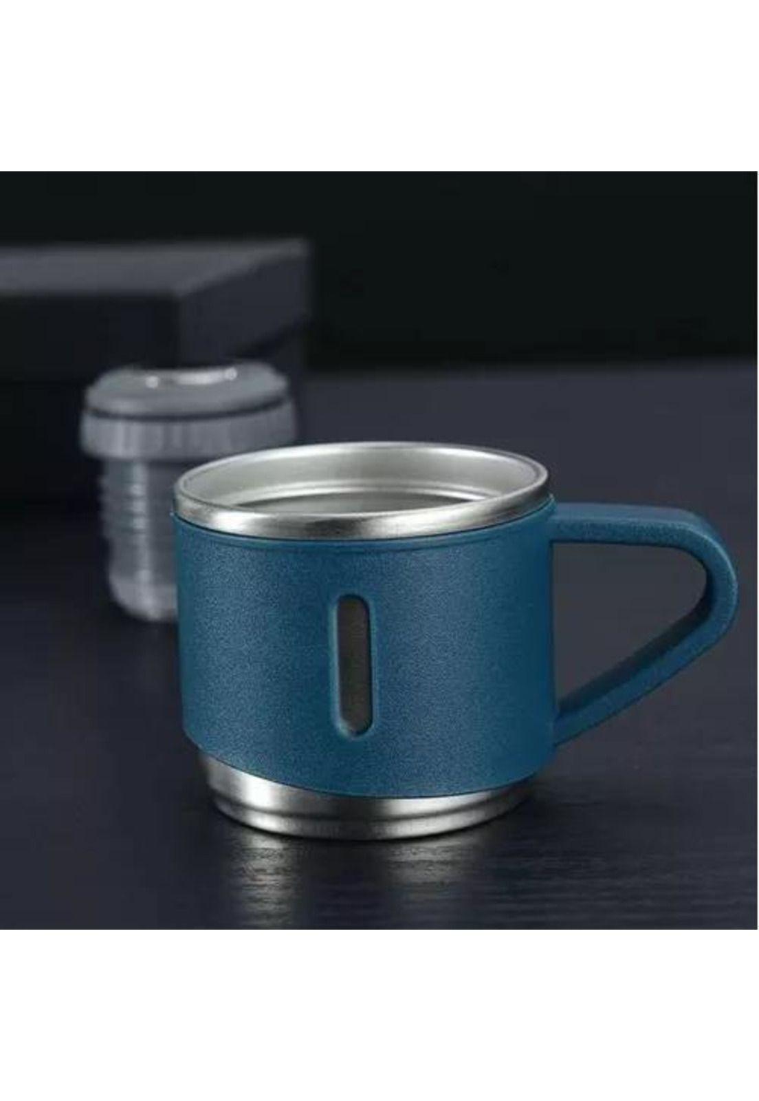 Kit de Termos de Acero Inoxidable - 3 Tazas para Café, Té y Agua, Color Azul-7