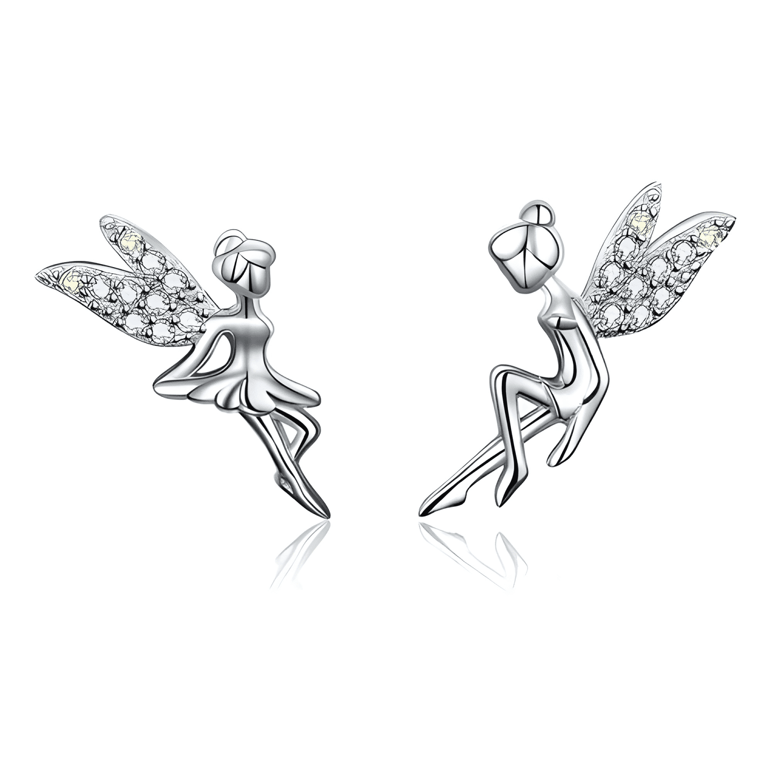Aros Plata 925 Hadas Bailarinas Plateadas Zarcillos-0