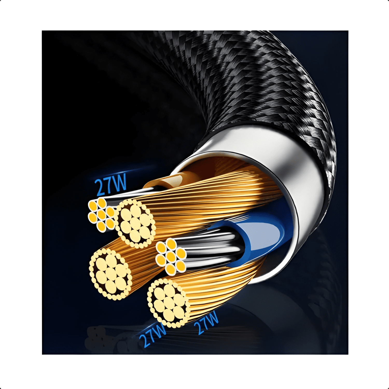 Cable carga rápida 2 metros reforzado para iphone ipad Negro-4