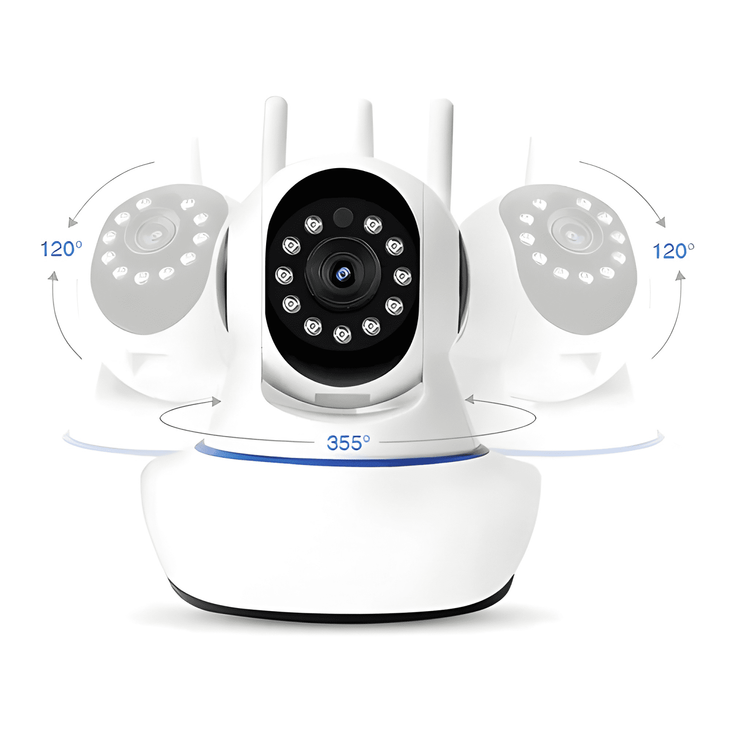 Camara Seguridad Wifi Ip360 Infrarrojo Sensor 3 Antena 1080p-3