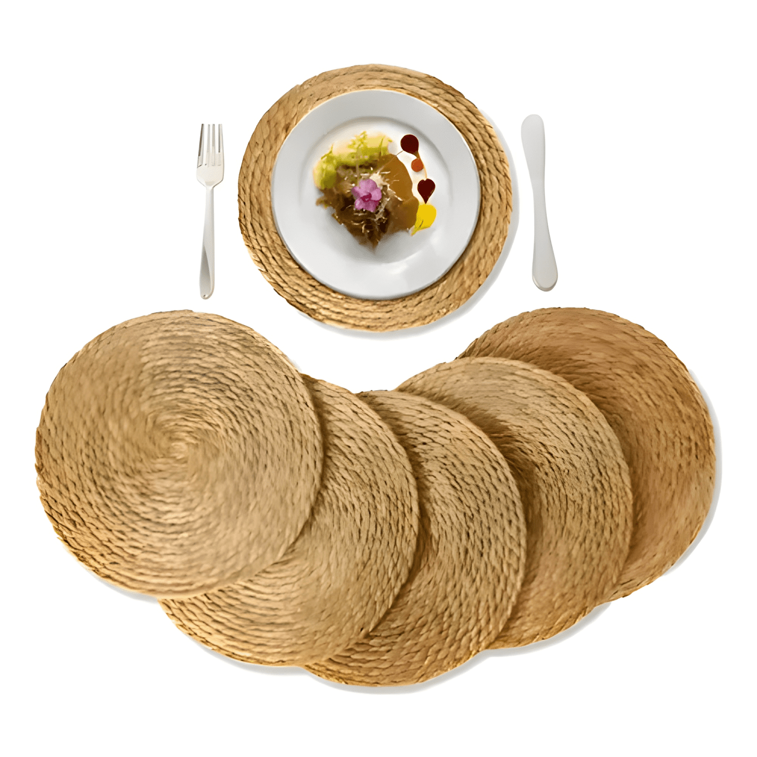Set 6 individuales mantel fibra natural yute 35 CM pack 6 #3-0