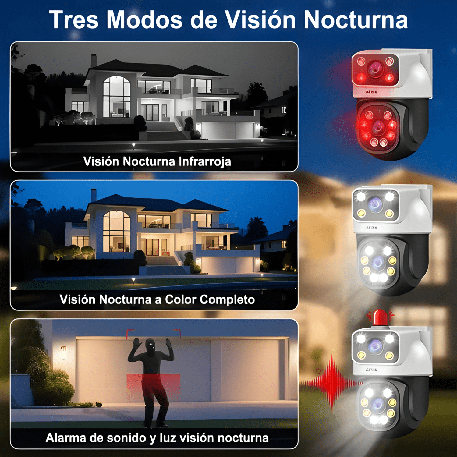 ATSG 1060 2K Cámara de Vigilancia de Exteriores Doble Negro-3