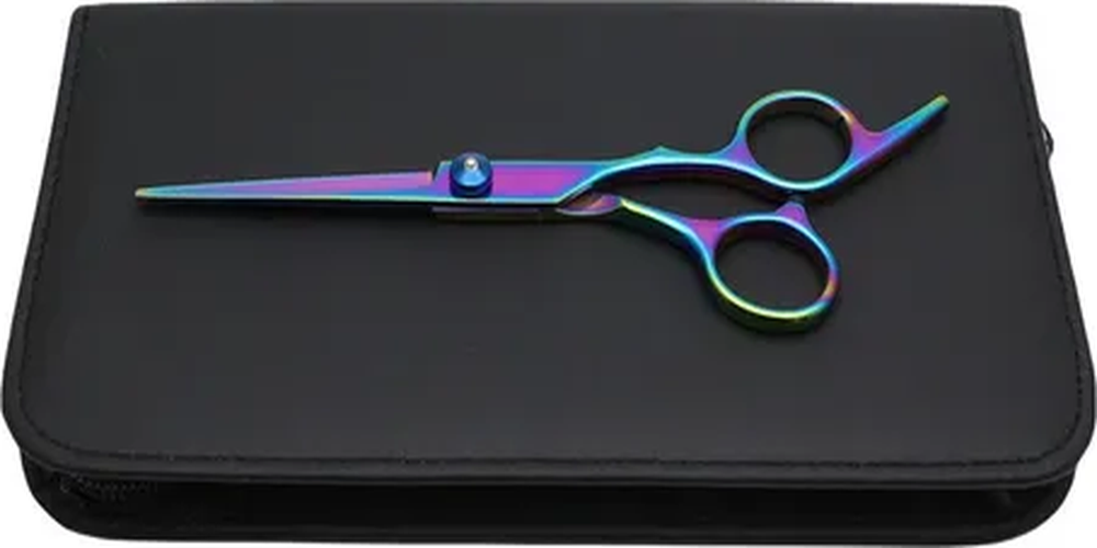 Set tijeras corte filo navaja + peine y estuche-0