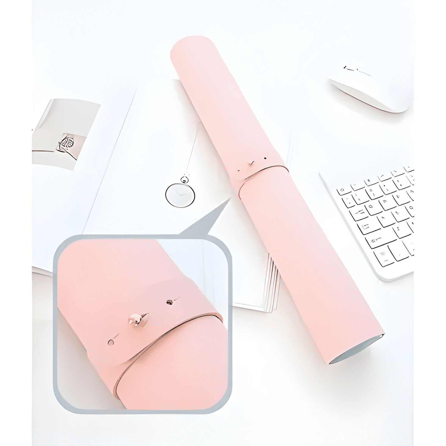 Mouse Pad Mat Protector Antideslizante 80x40 Color Rosa-3