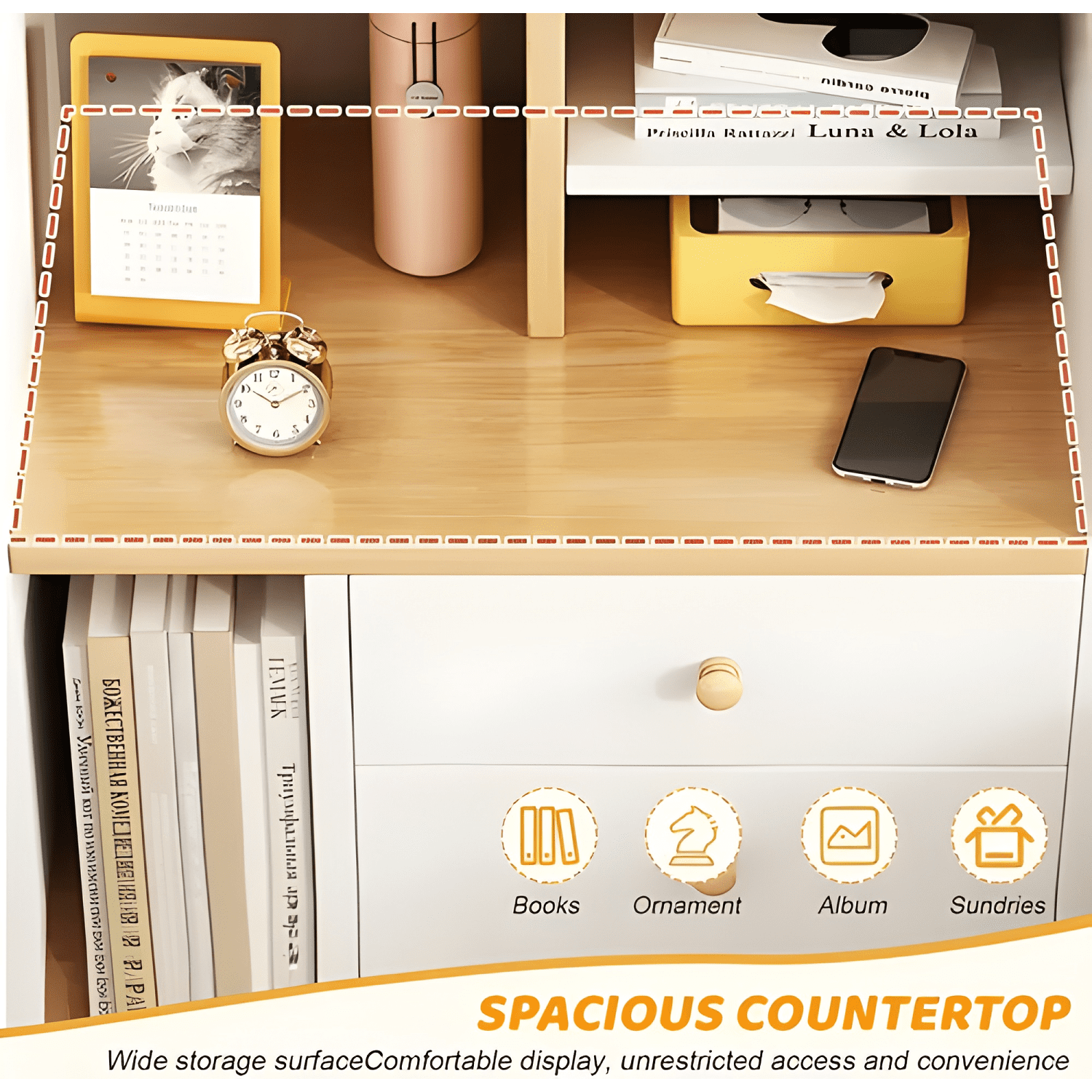Velador dormitorio 4 niveles y 3 cajones 50x30x61cm #13-2