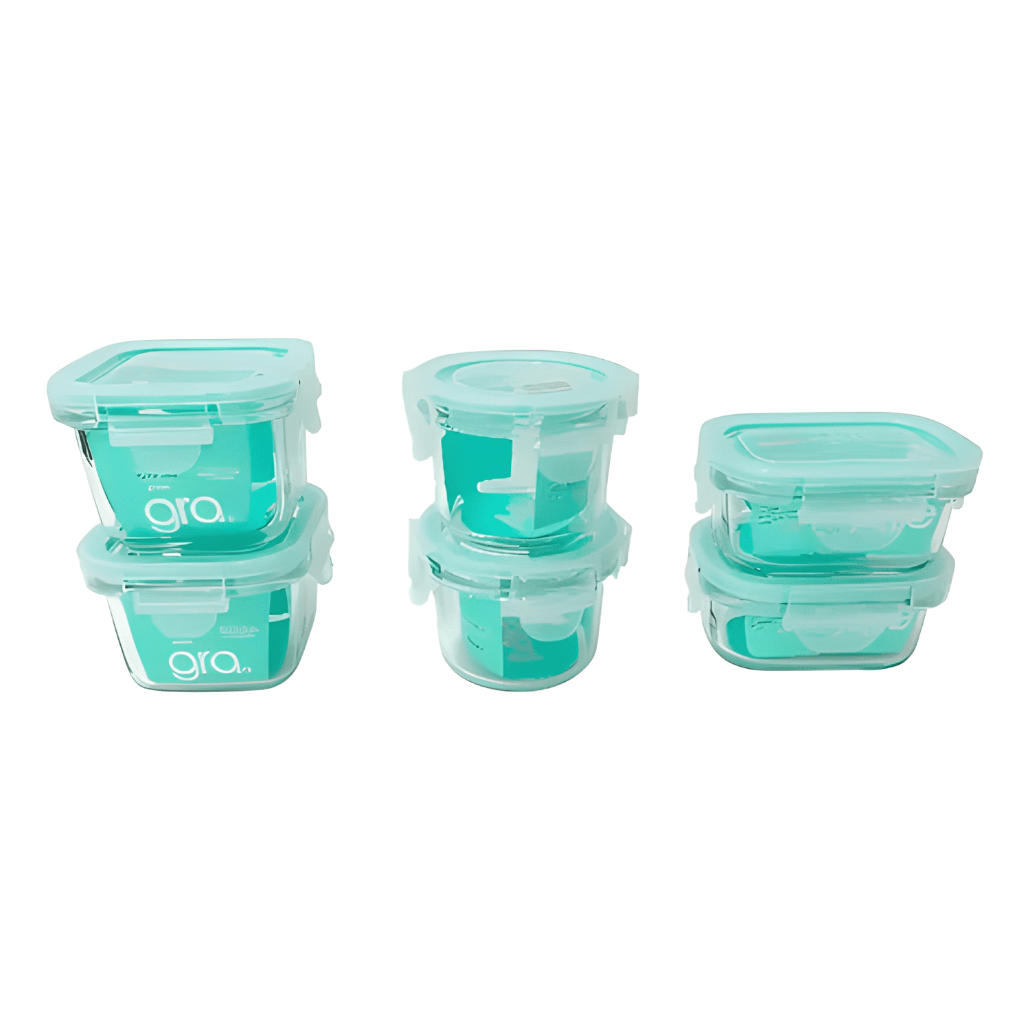 Pack 6 potes vidrio herméticos pequeños 150/165/210 ml-0
