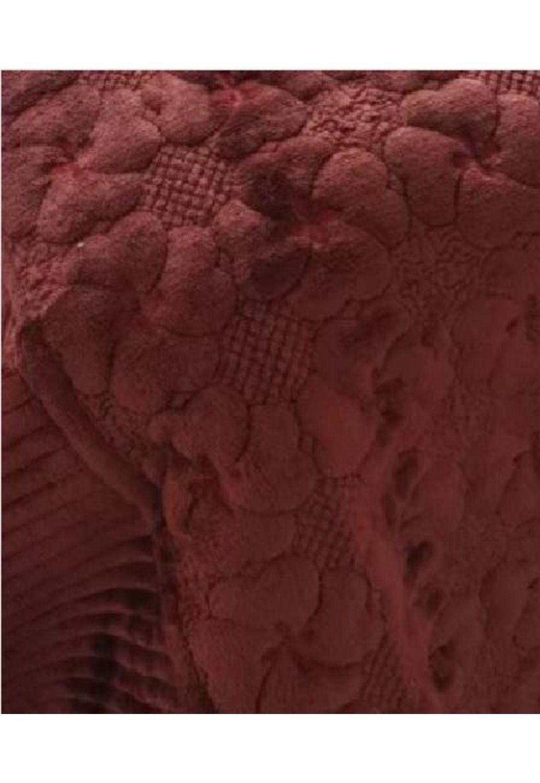 Piecera polar tela reversible 95x210 cm color burdeos-0