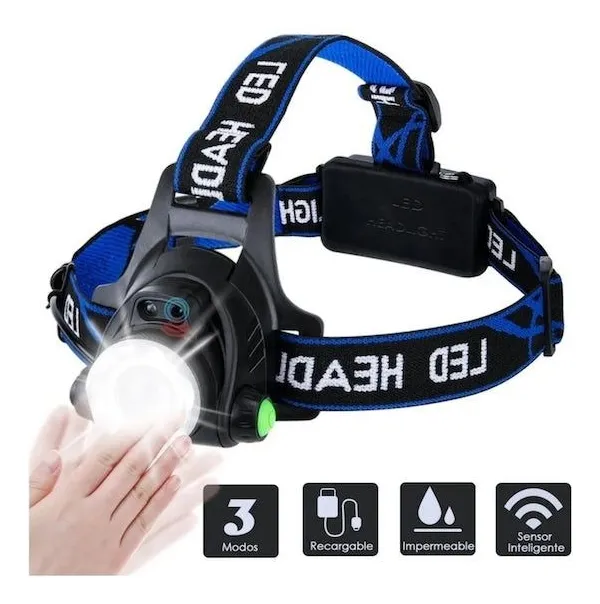 Linterna Led Cintillo 5000 Lumenes T6 Impermeable Minero-0