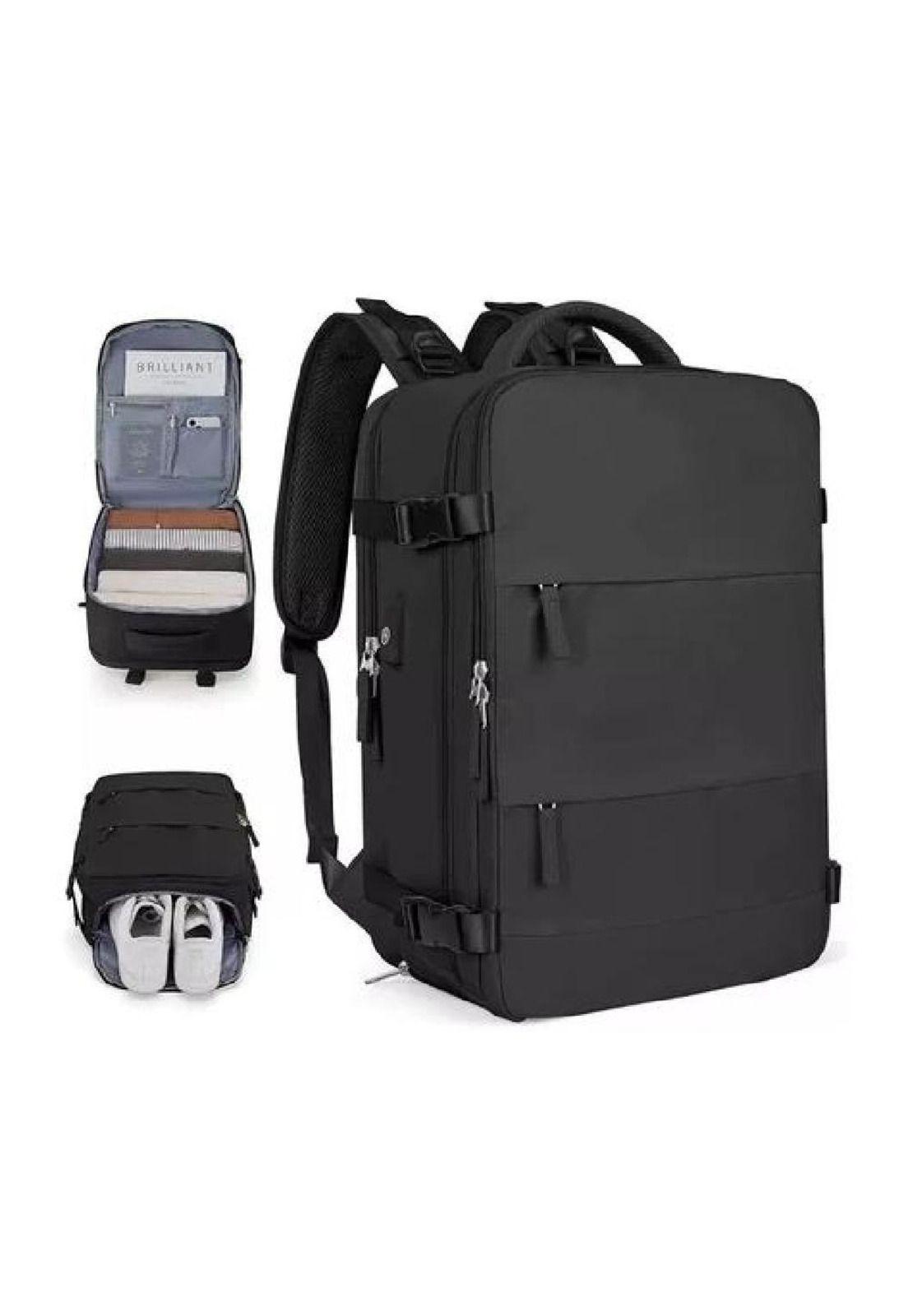 Mochila de Viaje para Cabina de Avión - Impermeable con USB - Color Celeste-2