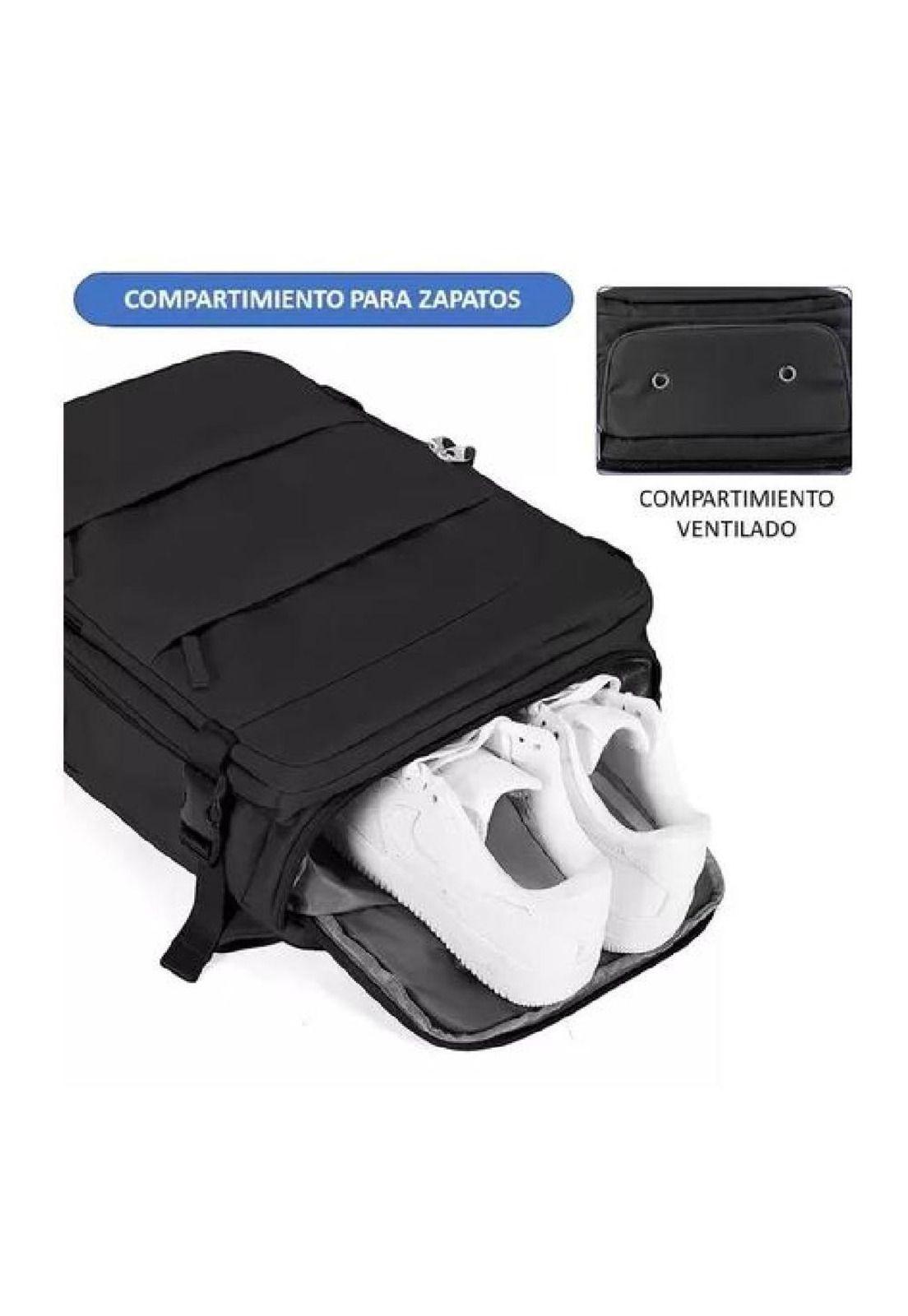Mochila de Viaje para Cabina de Avión - Impermeable con USB - Color Celeste-4
