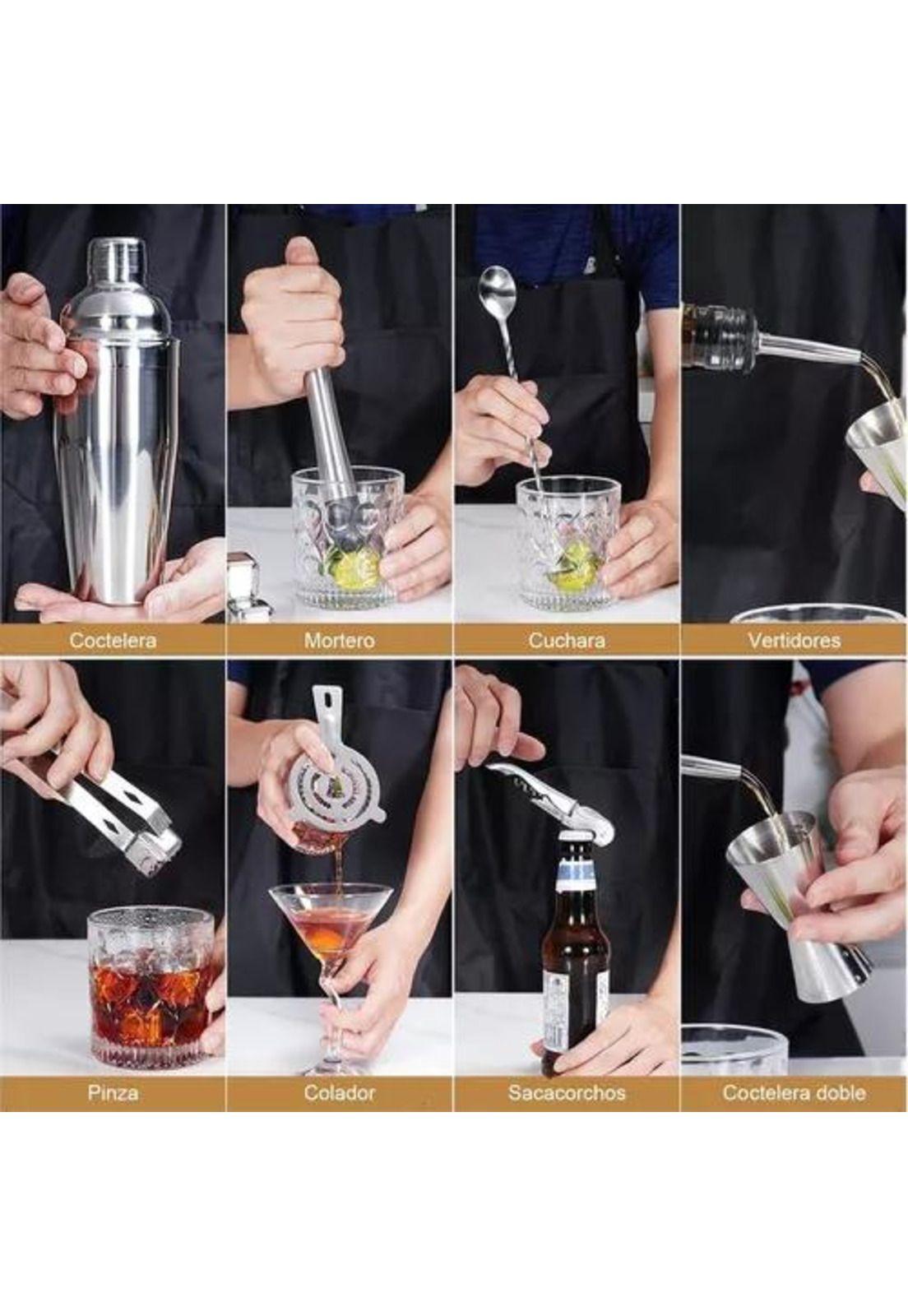 Kit de utensilios de coctelería con coctelera 750 ml 12 pzs-3