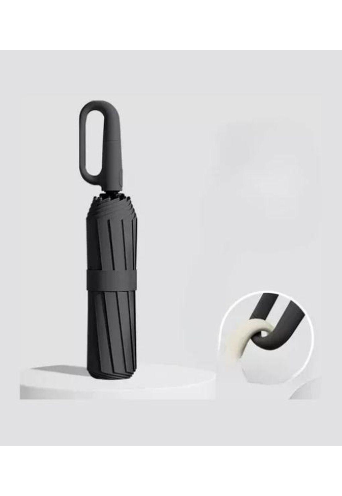 Paraguas automático antivendaval huesos colgable negro-2