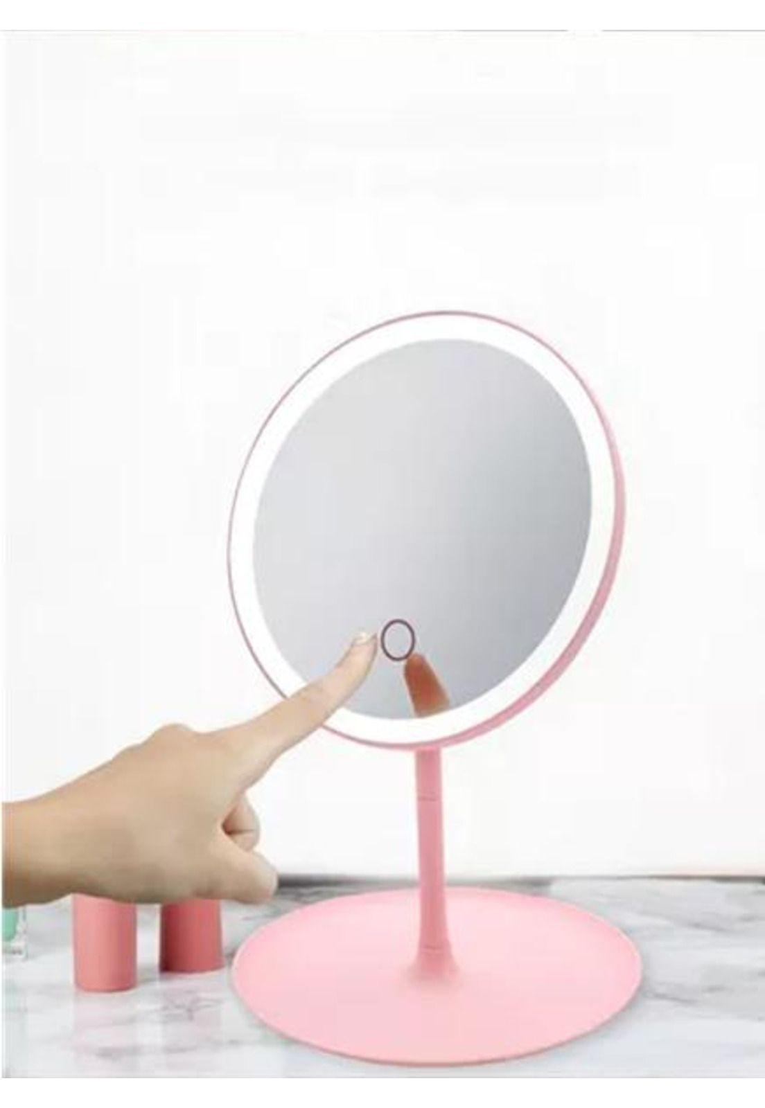 Espejo con Luz LED Maquillaje Plegable Redondo Recargable-2