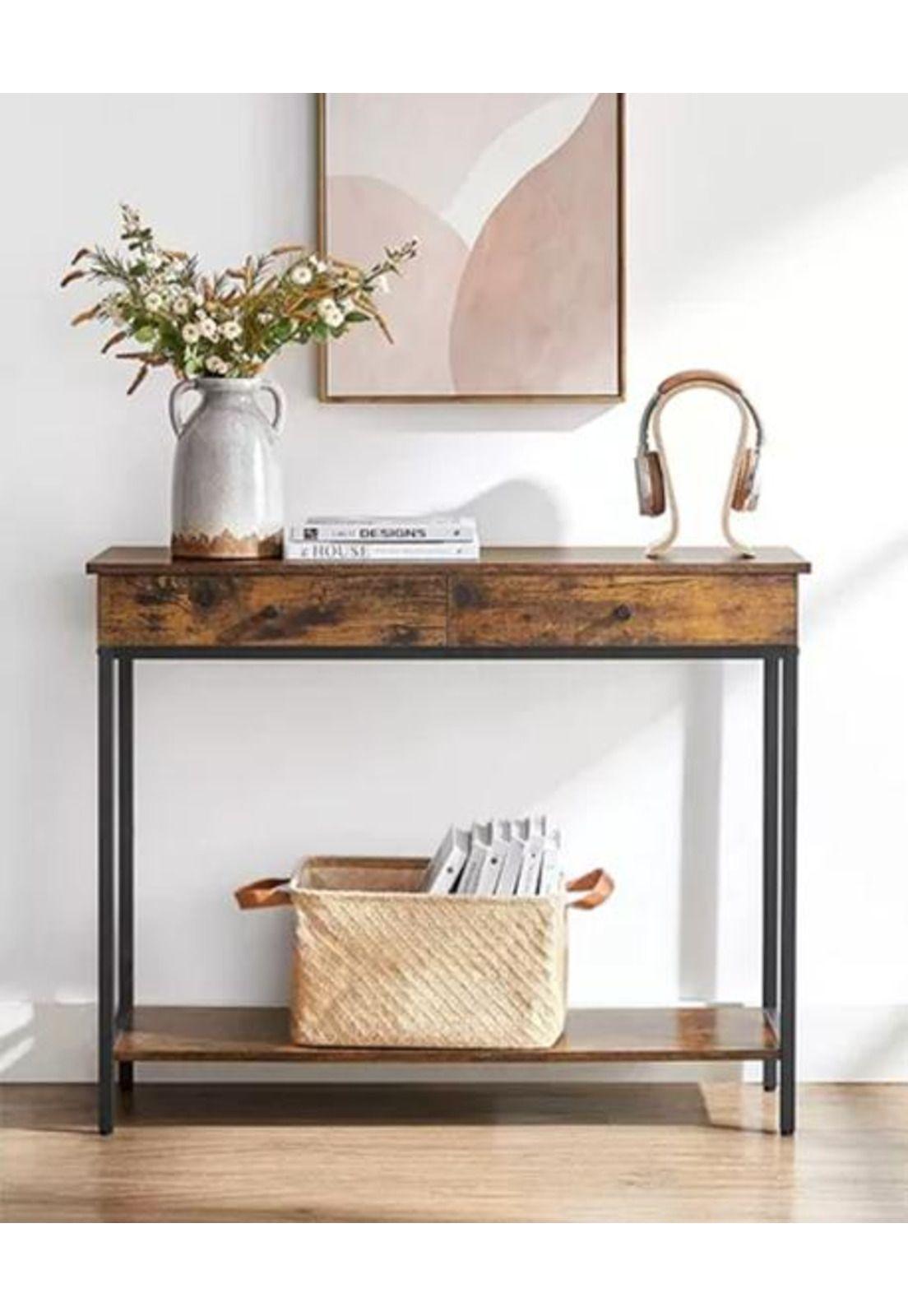 Mueble recibidor arrimo 2 cajonera Bristol, estilo industrial-4