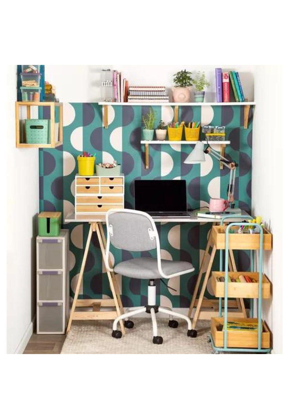 Silla de escritorio con tapizado de tela melange Casaideas color gris-6