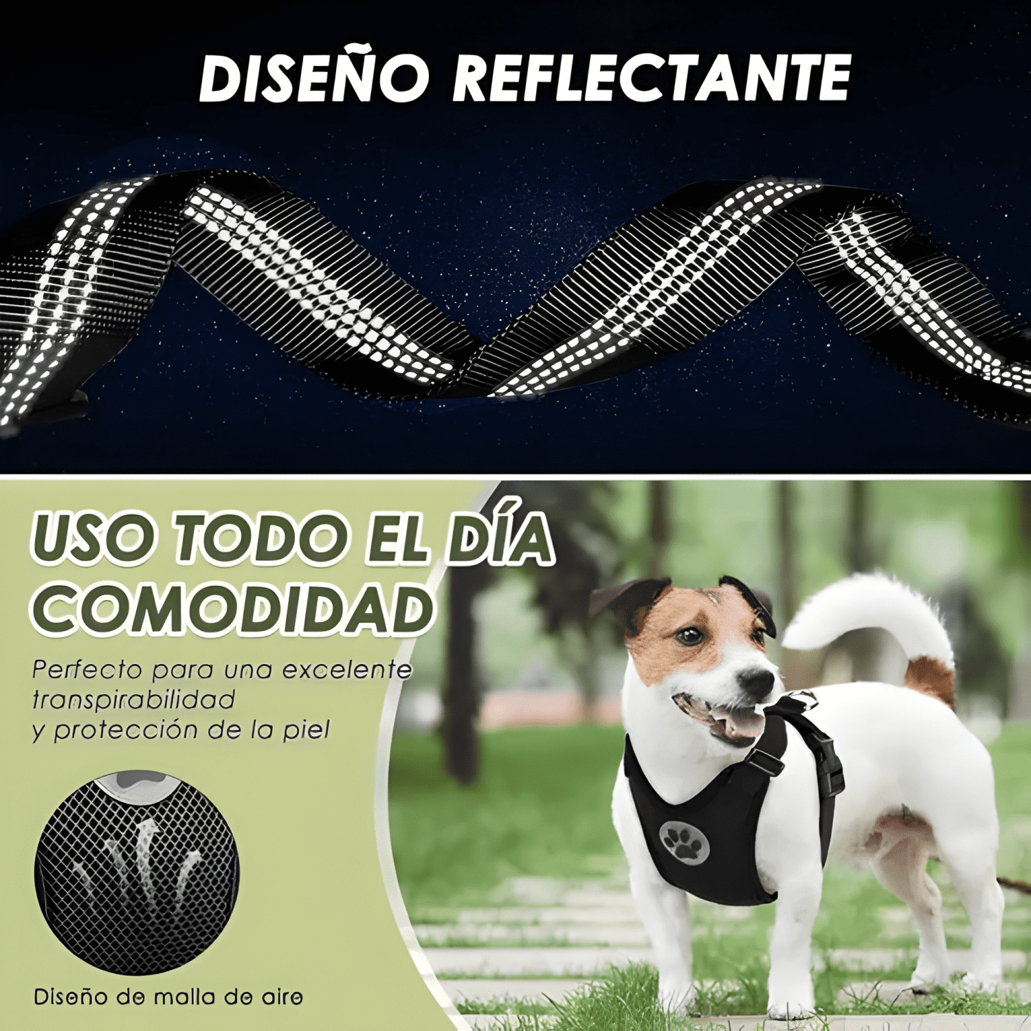 Arnés ajustable reflectante con cinturón seguridad #2-3