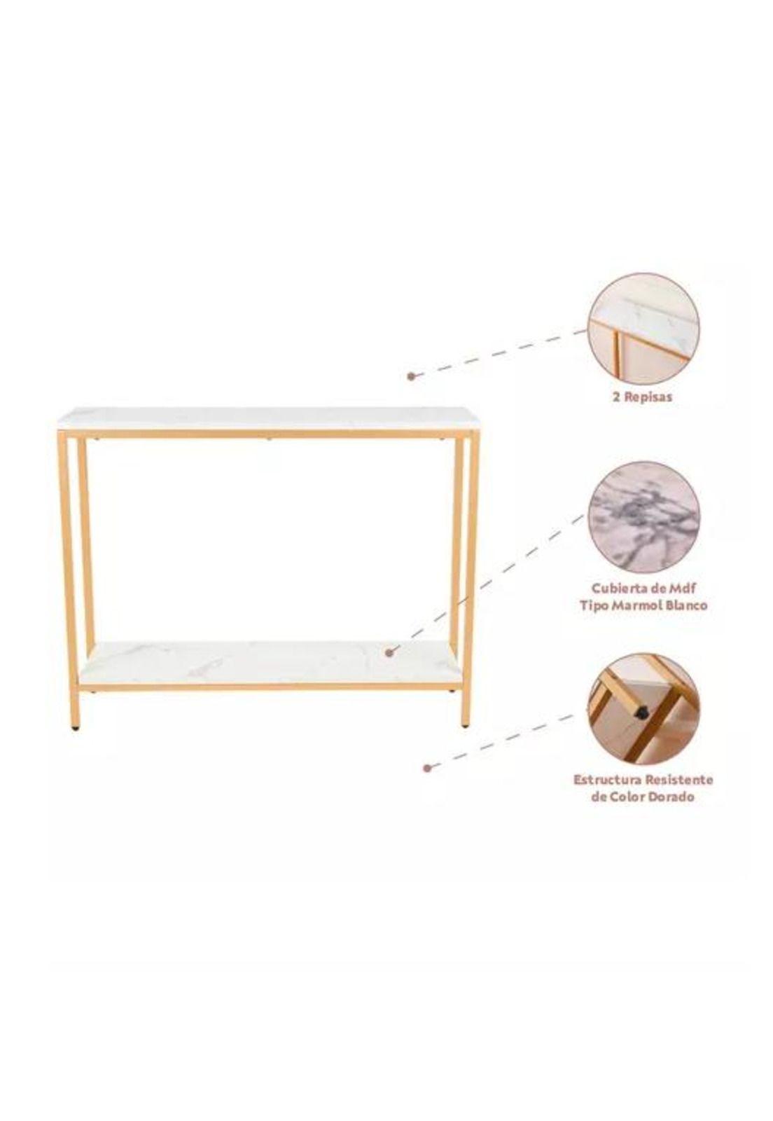 Arrimo White Stone, cubierta MDF mármol blanco-2