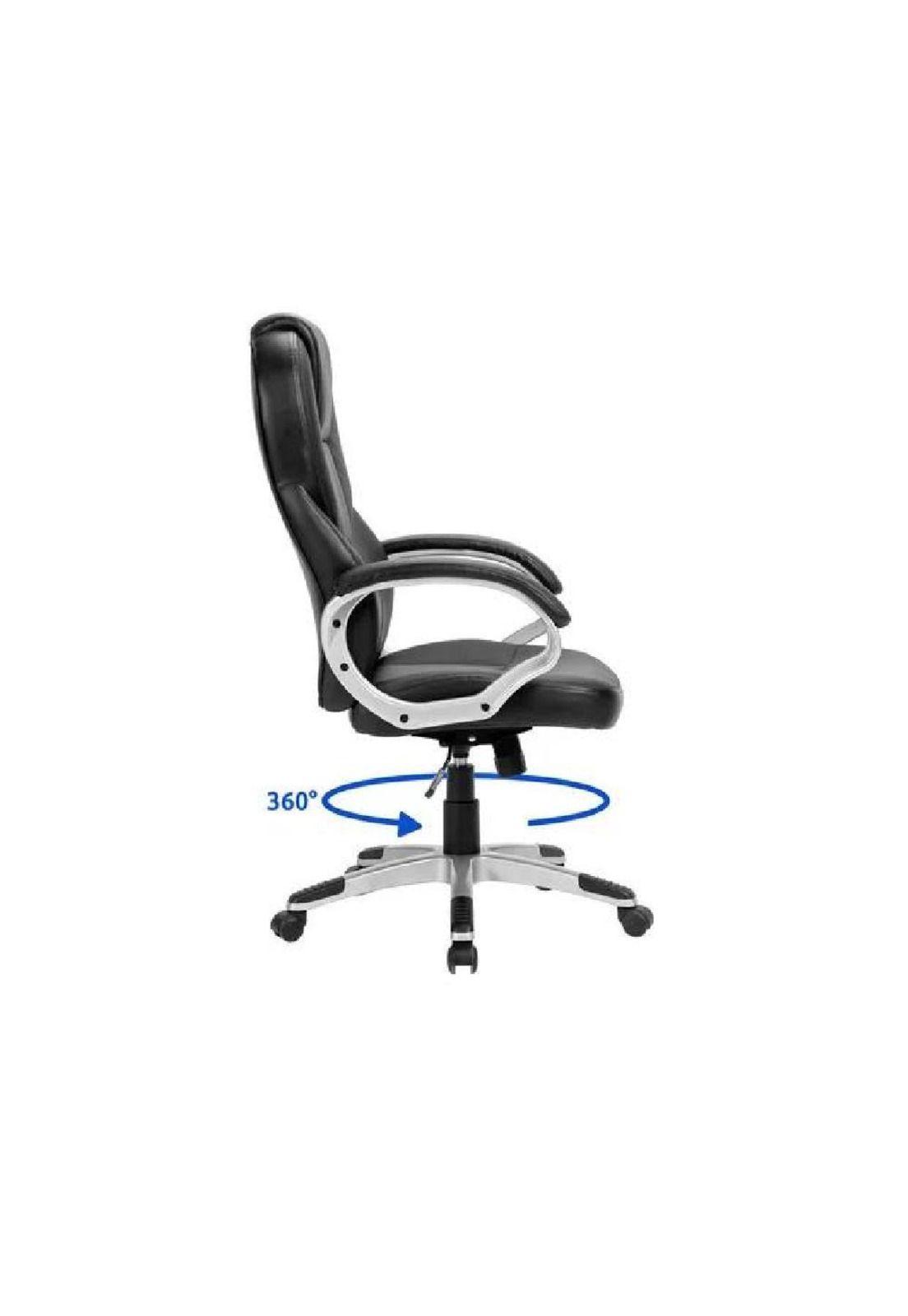 Silla de escritorio ejecutiva Emilia premium cuero color negro-1