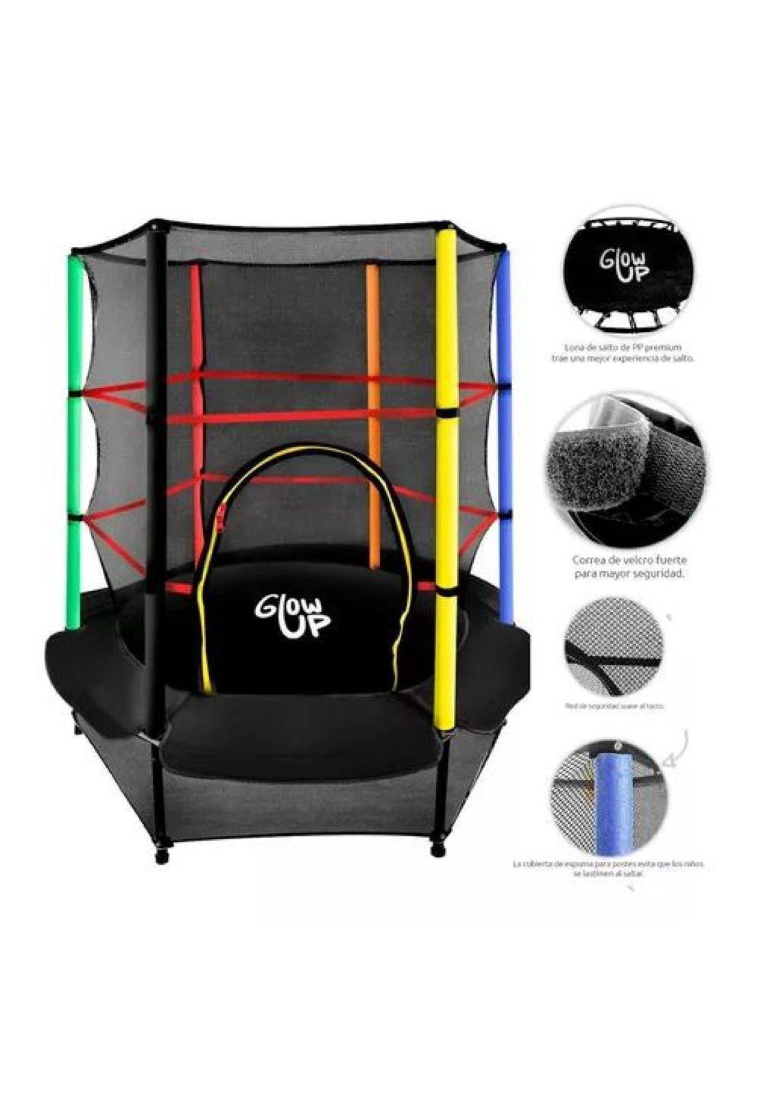 Cama elástica Glowup 1.40 m malla seguridad superior-5