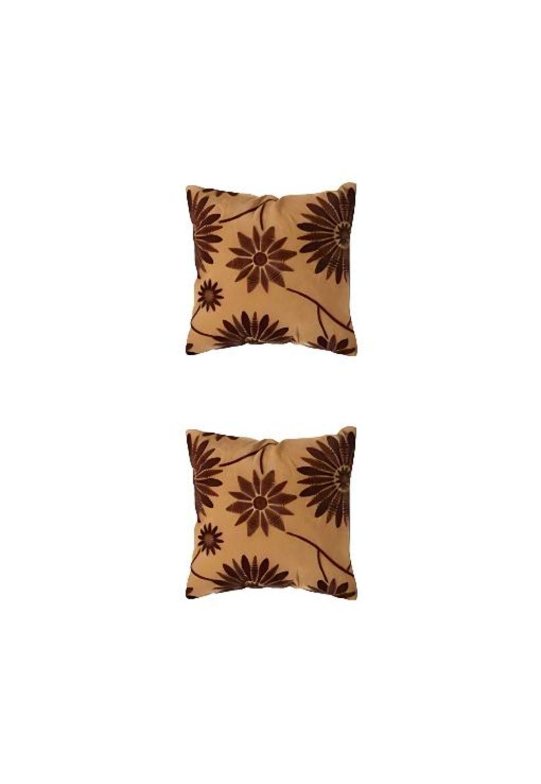 Pack de 6 Fundas de Cojín con Diseños y Colores 43x43 cm Café Shi-2